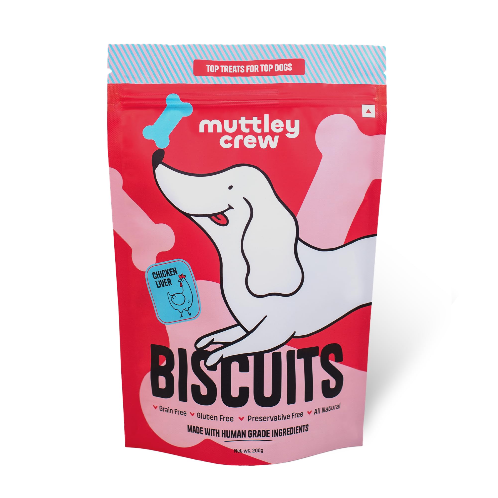 Muttley Crew Dog Biscuits With Real Chicken Liver | Healthy Adult Dog Treats For Easy Digestion | All Natural | GrainFree | Glu