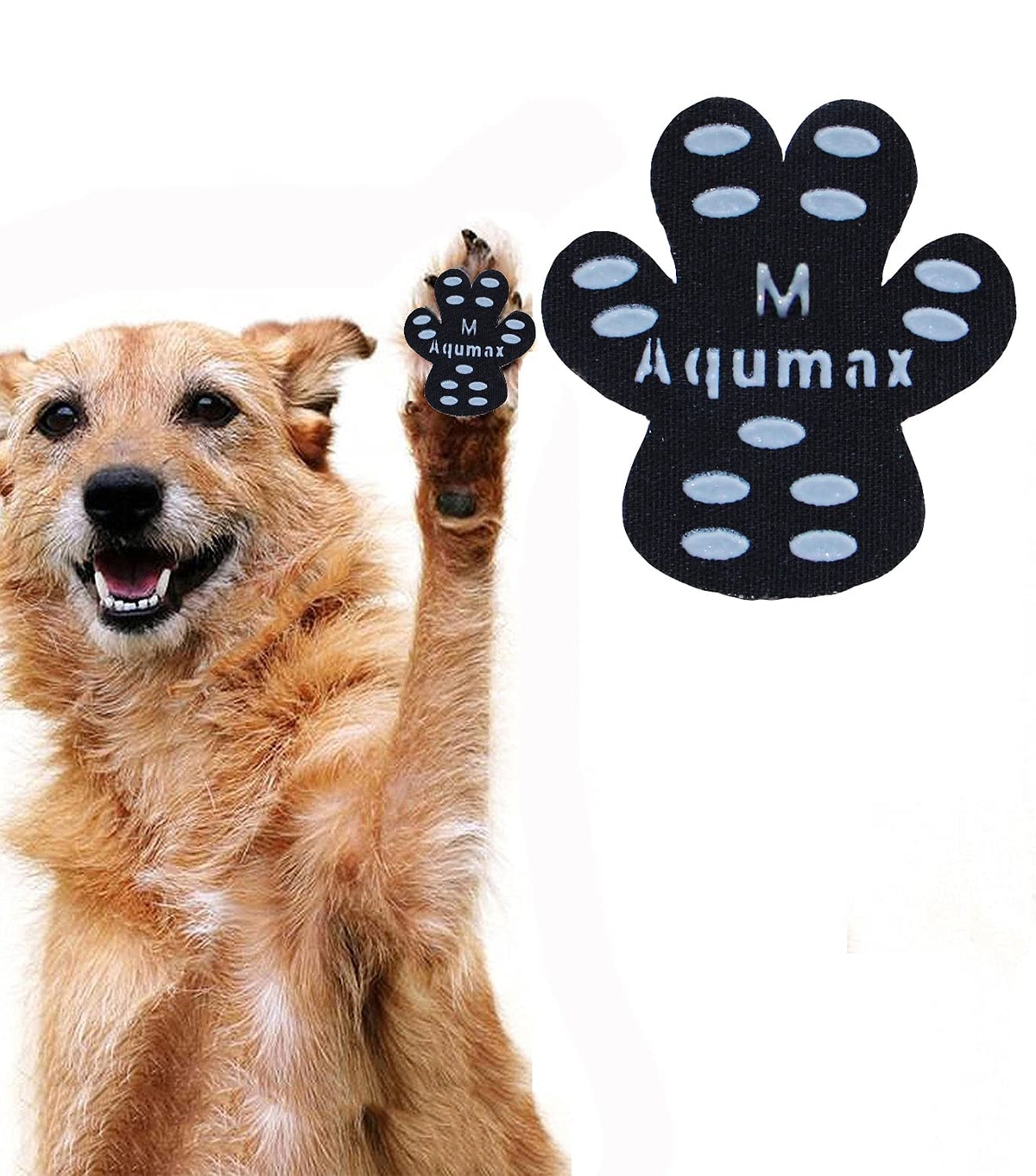 Aqumax Dog Anti Slip Paw Grips Traction Pads,Paw Protection With Stronger Adhesive, Non-Toxic,Multi-Use On Hardwood Floor Or Injuries,12 Sets-48 Pads M Black