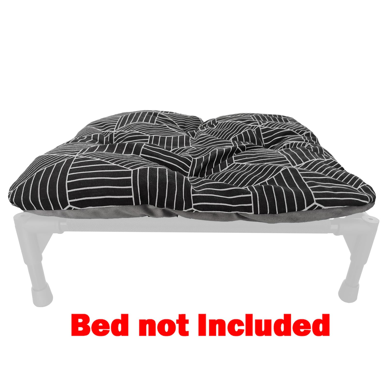 Pozico Elevated Dog Small Bed Pad, Bed Not Included (Small-18.9X18.9 Inch, Black Pad - S)