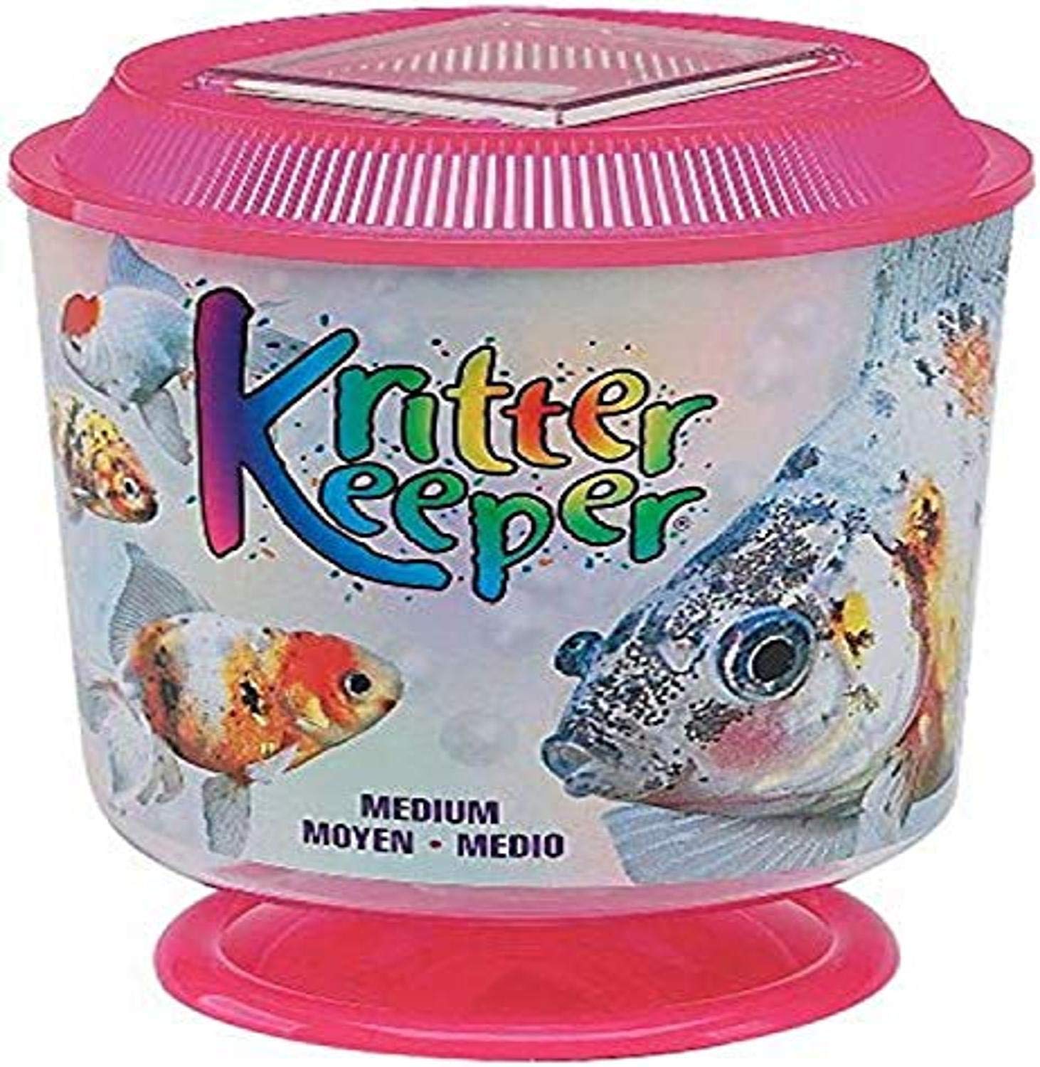 Lee'S Kritter Keeper, Medium Round W/Lid And Pedestal, Assorted