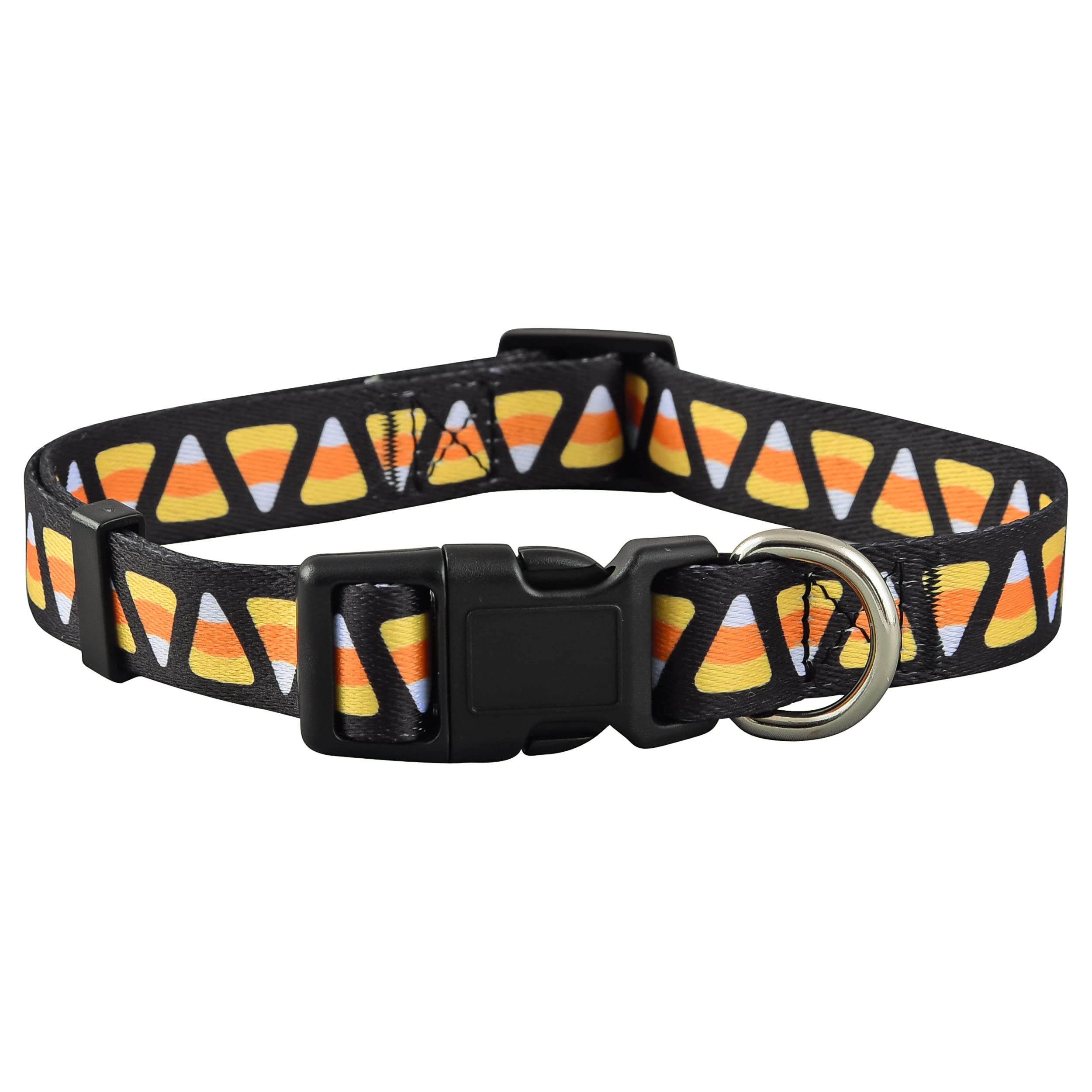 Halloween Dog Collar With Bowtie, Large, Medium And Small Dogs (Medium, Halloween Candy Corn)