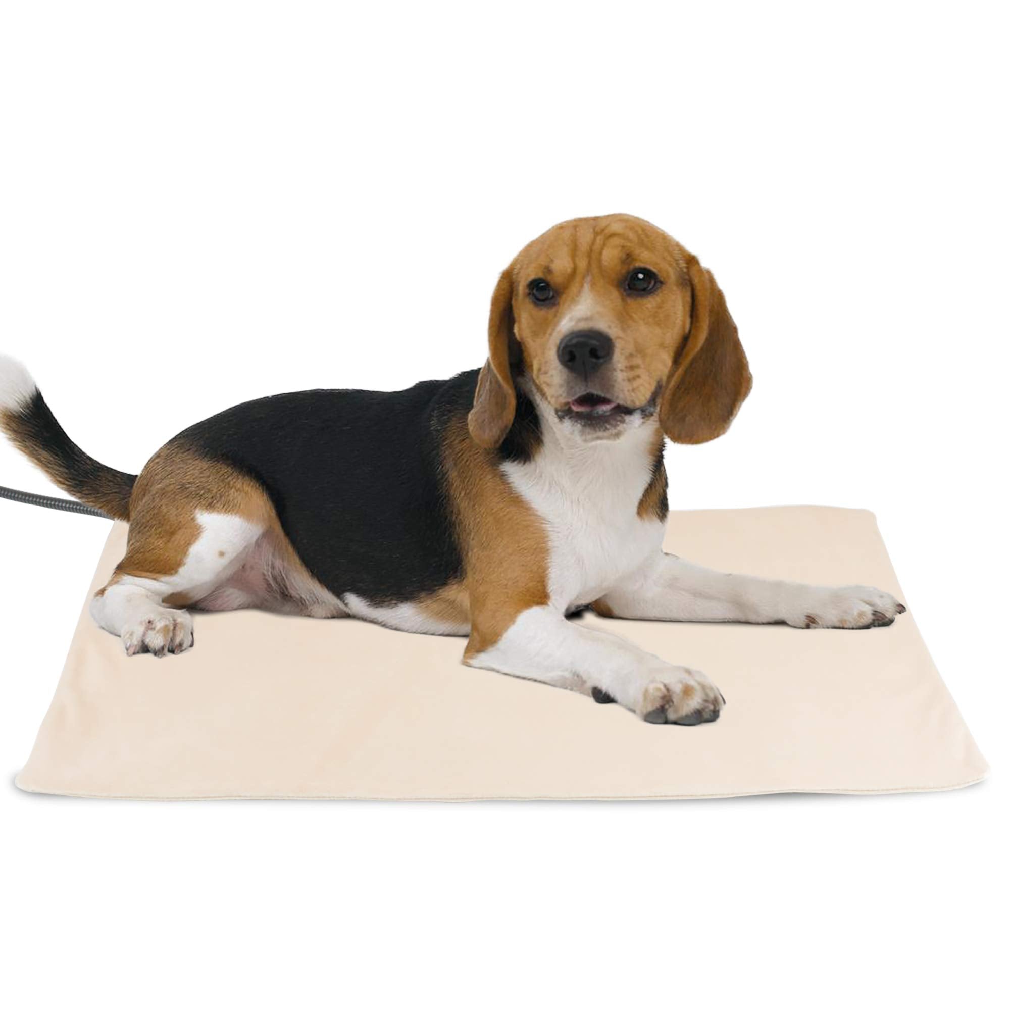 Nicrew Pet Heating Pad For Dogs And Cats, Heated Dog Bed With Steel-Wrapped Cord And Soft Fleece Cover, 27.5 X 17.5 Inch, 50 Wat