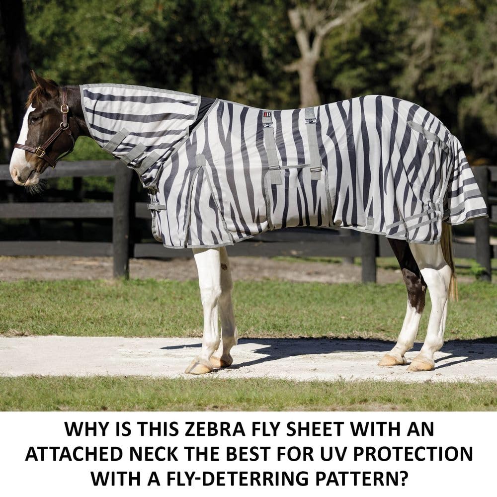 Schneiders Soft Interlock Mesh II Zebra Horse Fly Sheets | Striking Zebra Pattern for Fly Deterrence & Superior UV Protection |