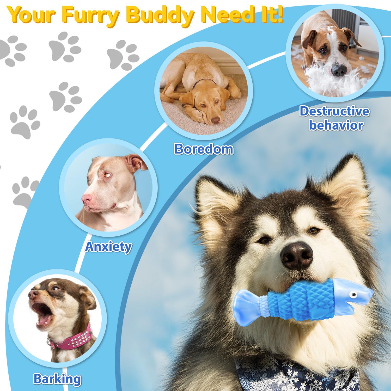 Boyoyo Tough Dog Toys For Aggressive Chewers Large Breed, Durable Dog Chew Toys To Reduce Pet Anxiety And Boredom