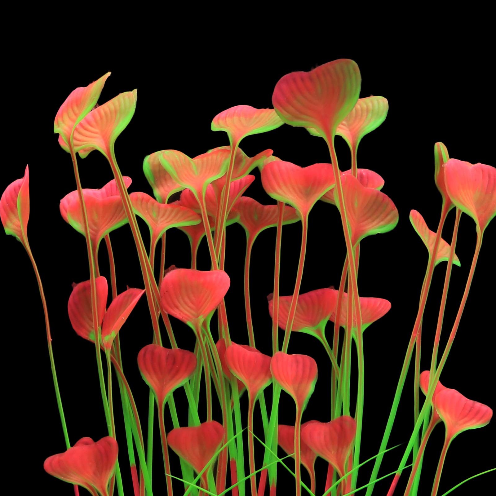 Jih Plastic Plants For Aquarium,Tall Artificial Plants For Fish Tank Decor 15.6 Inch (2 Pcs) (Pink)