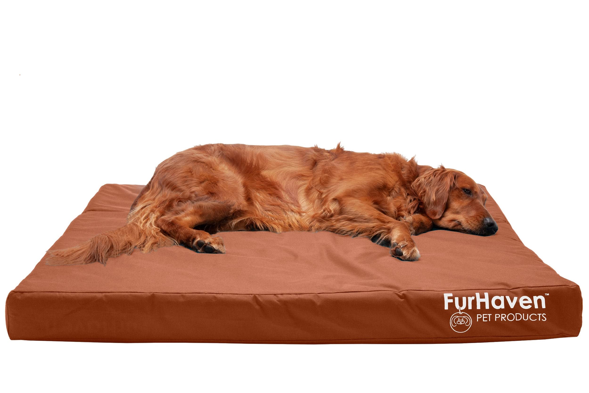Furhaven Water-Resistant Cooling Gel Dog Bed for Large Dogs w/ Removable Washable Cover, For Dogs Up to 95 lbs - Indoor/Outdoor 