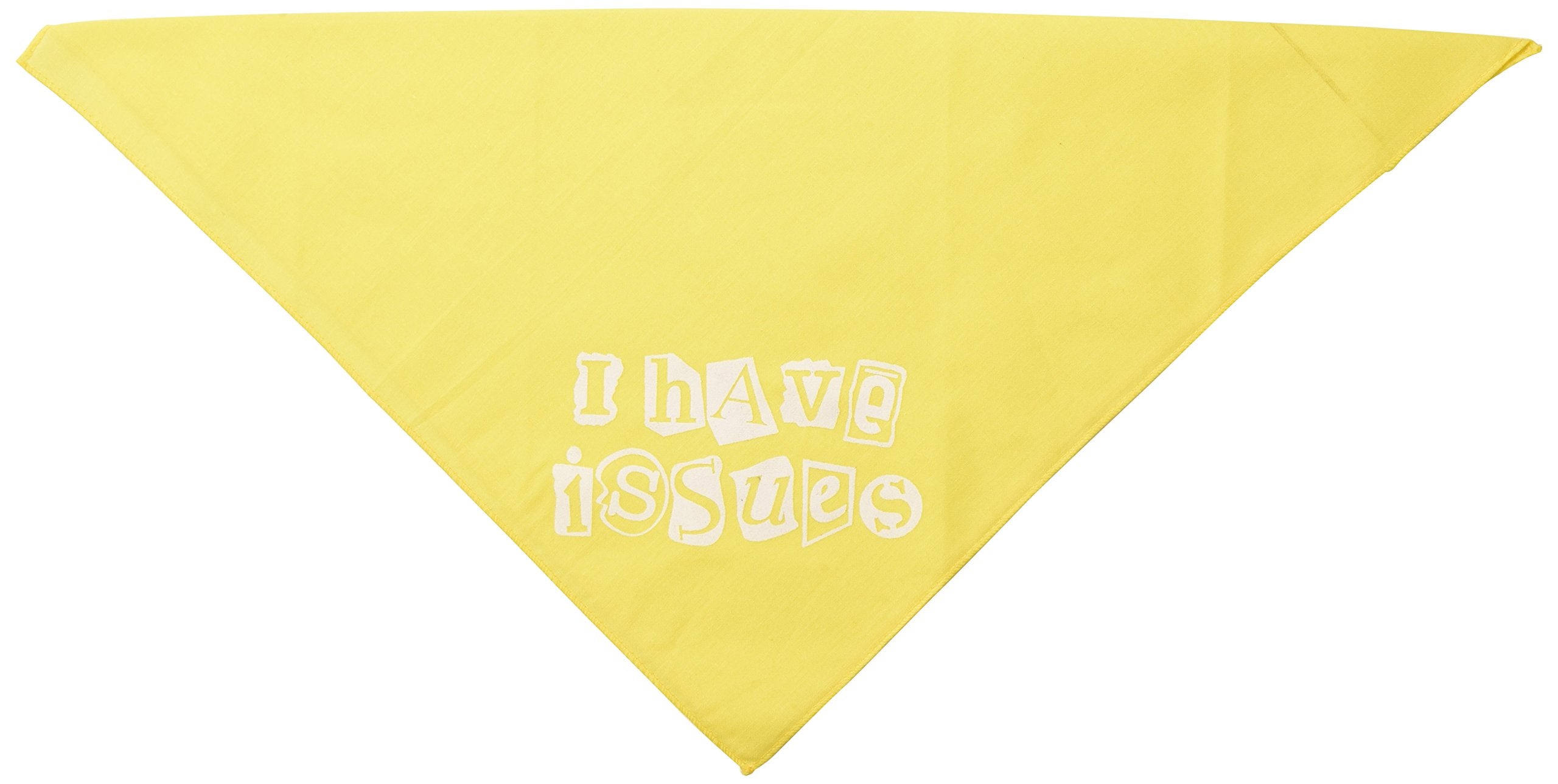 Pet and Dog Bandana Screen Printed, &quot;I Have Issues&quot; Yellow Small