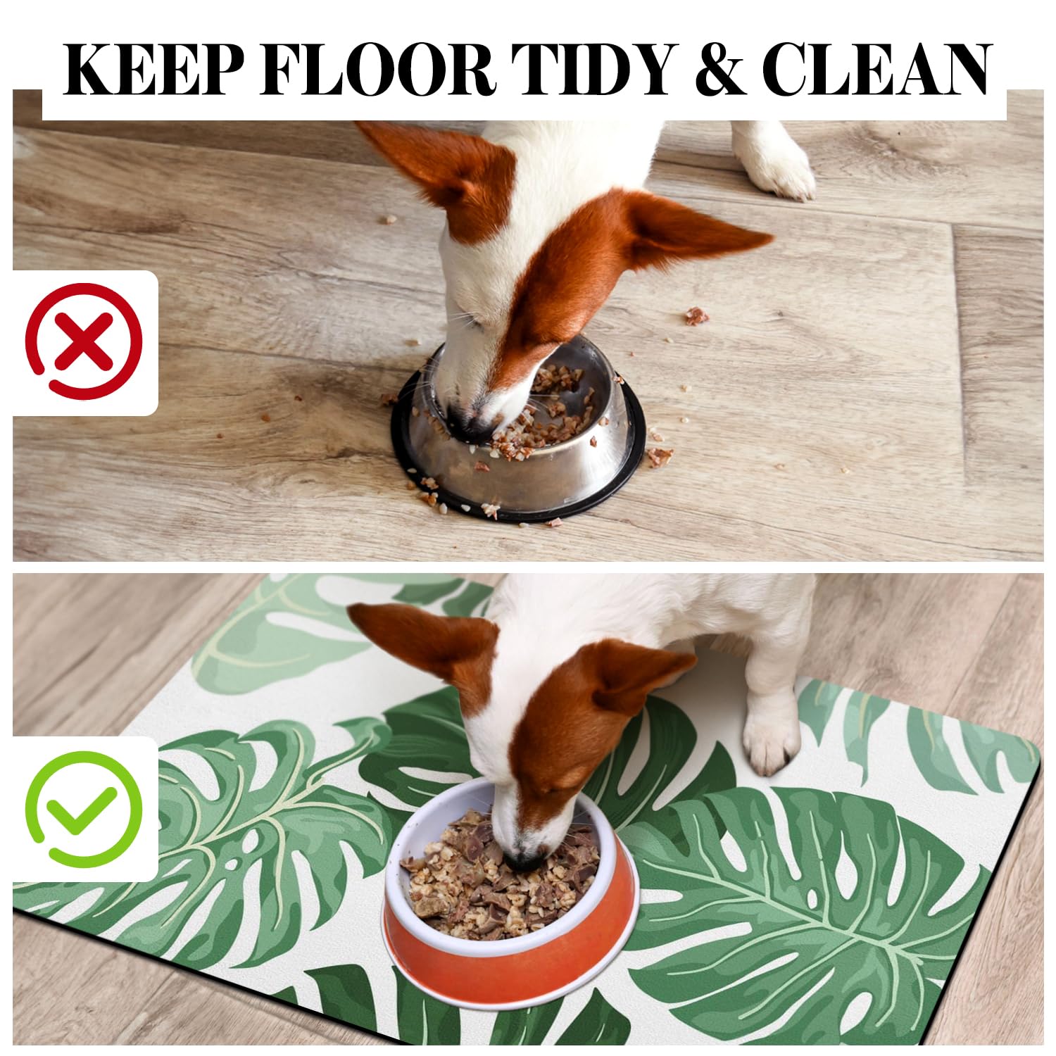 Dog Food Mats for Floors, Absorbent Dog Bowl Mat for Food and Water Dispenser Mat, Quick Dry Cat Food Mat Pet Supplies