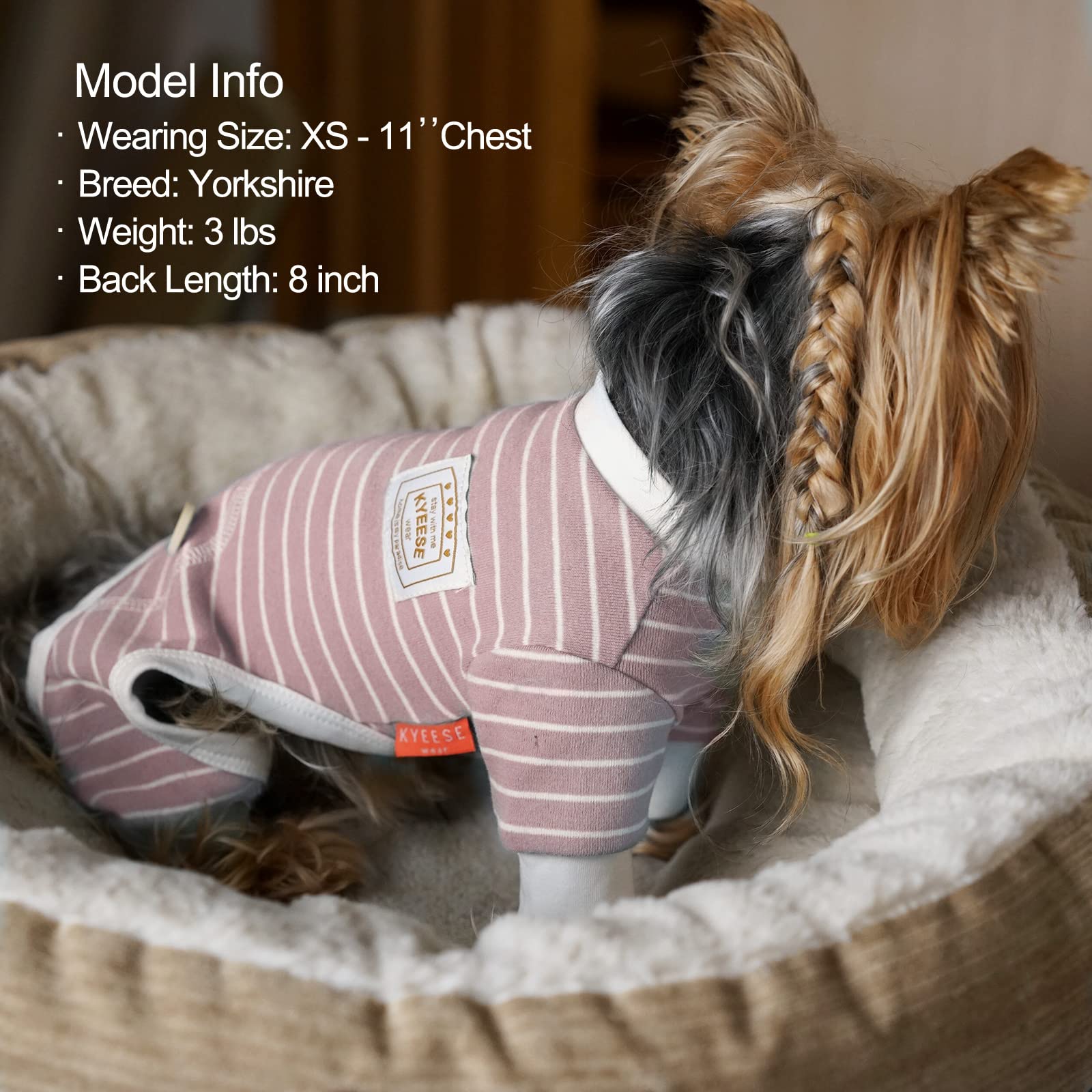 Kyeese Dog Pjs Stretchable Dog Pajamas Jumpsuit 4 Legs Strip Pjs Pet Puppy Apparel