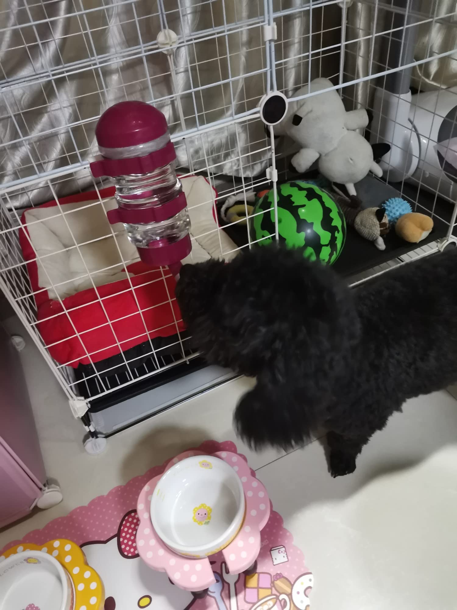 No Drip Dog Kennel Water Bottle Dispenser For Crate, 400Ml Dripless Pet Drinking Fountains Kettle With Automatically Feeding Wat