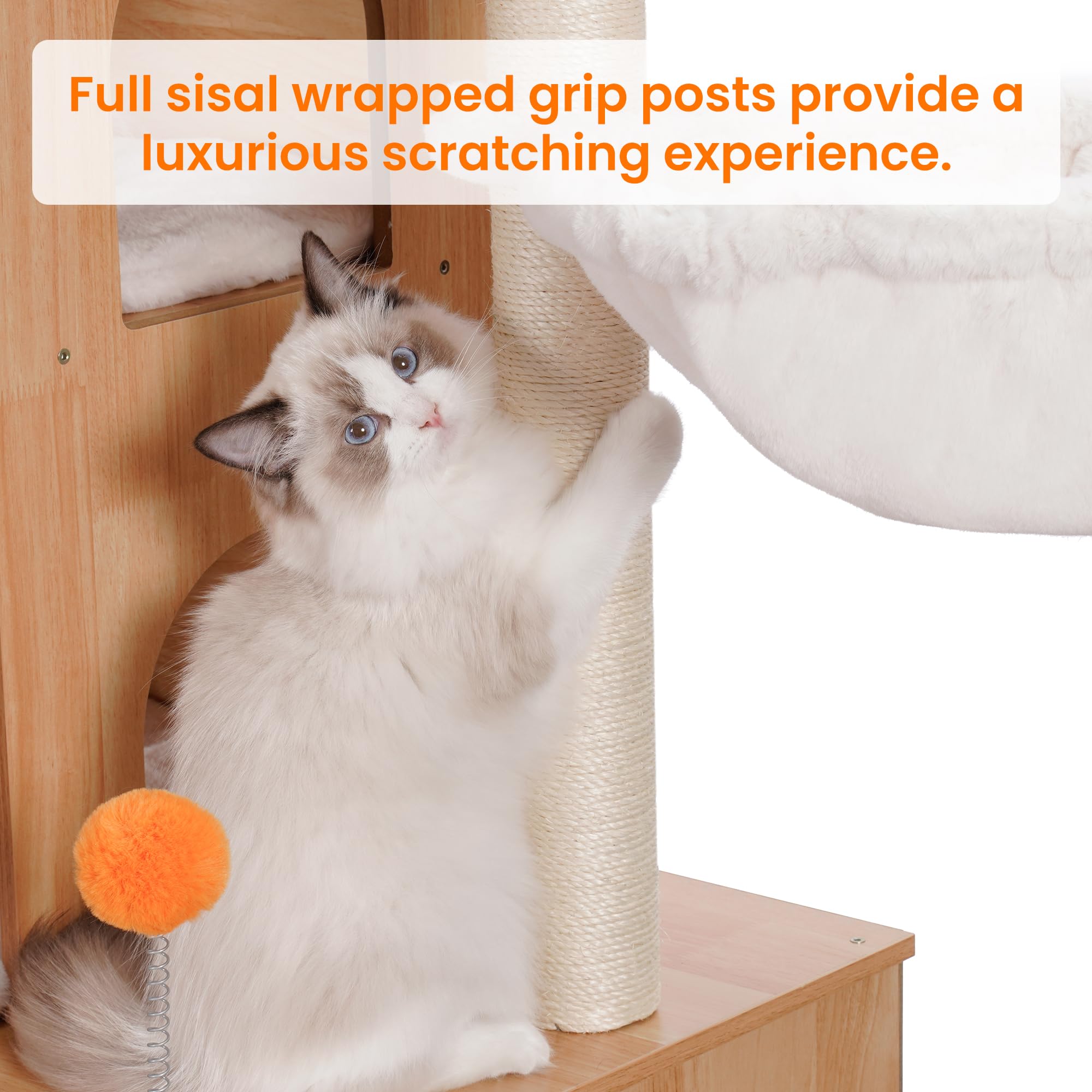 Heybly Cat Tree With Litter Box Enclosure For Indoor Big Cat, Cat Tower For Large Cats 20 Lbs Heavy Duty,Modern Cat Condo Furnit