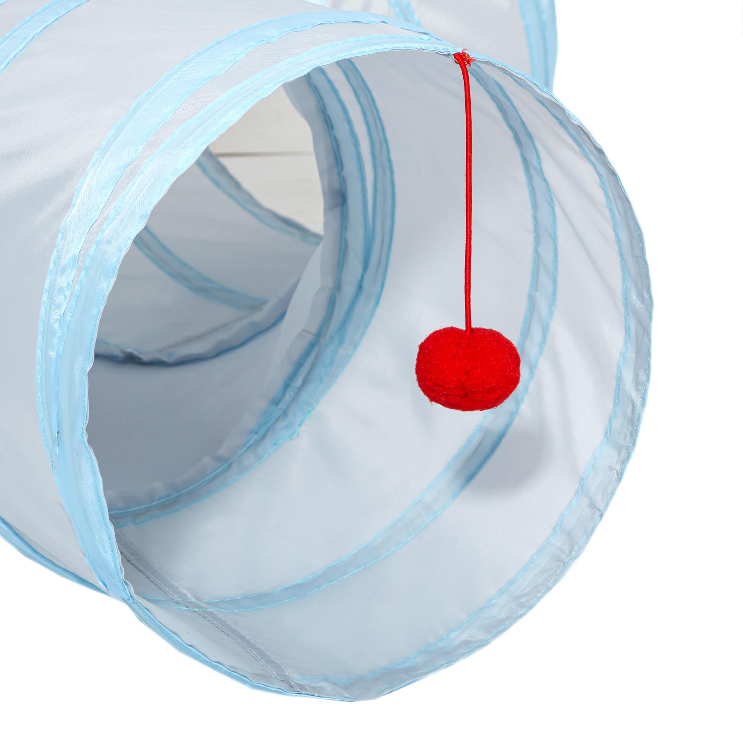 Tempcore Pet Cat Tunnel Tube Cat Toys 3 Way Collapsible, Cat Tunnels For Indoor Cats,Kitty Tunnel Bored Cat Pet Toys Peek Hole Toy Ball Cat, Puppy, Kitty, Kitten, Rabbit Light Grey