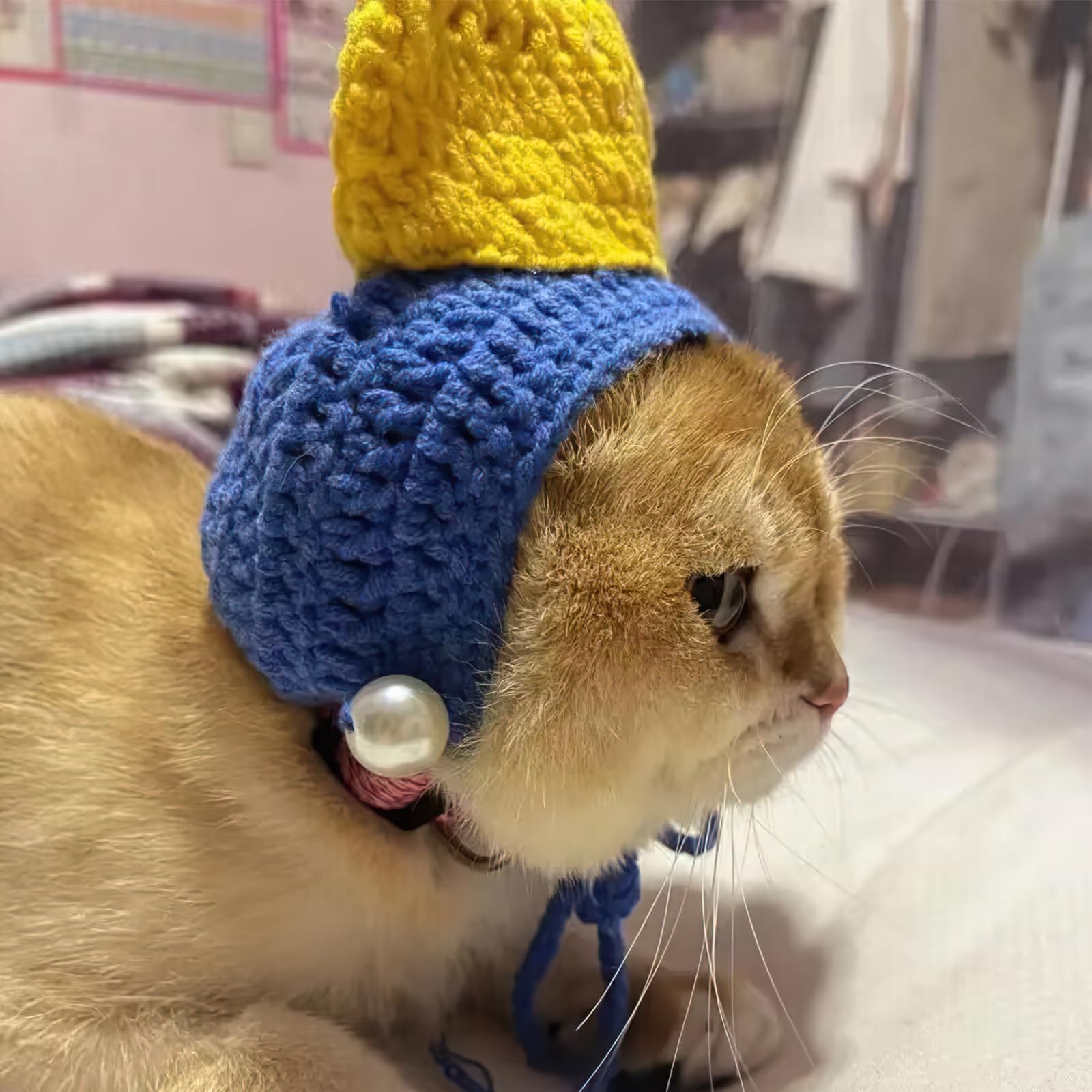 Howwfaly Cat Apparel Cat Hats Headgear Styling Cute Funny Pet Costume Accessories Decoration For Halloween, Christmas, Parties (