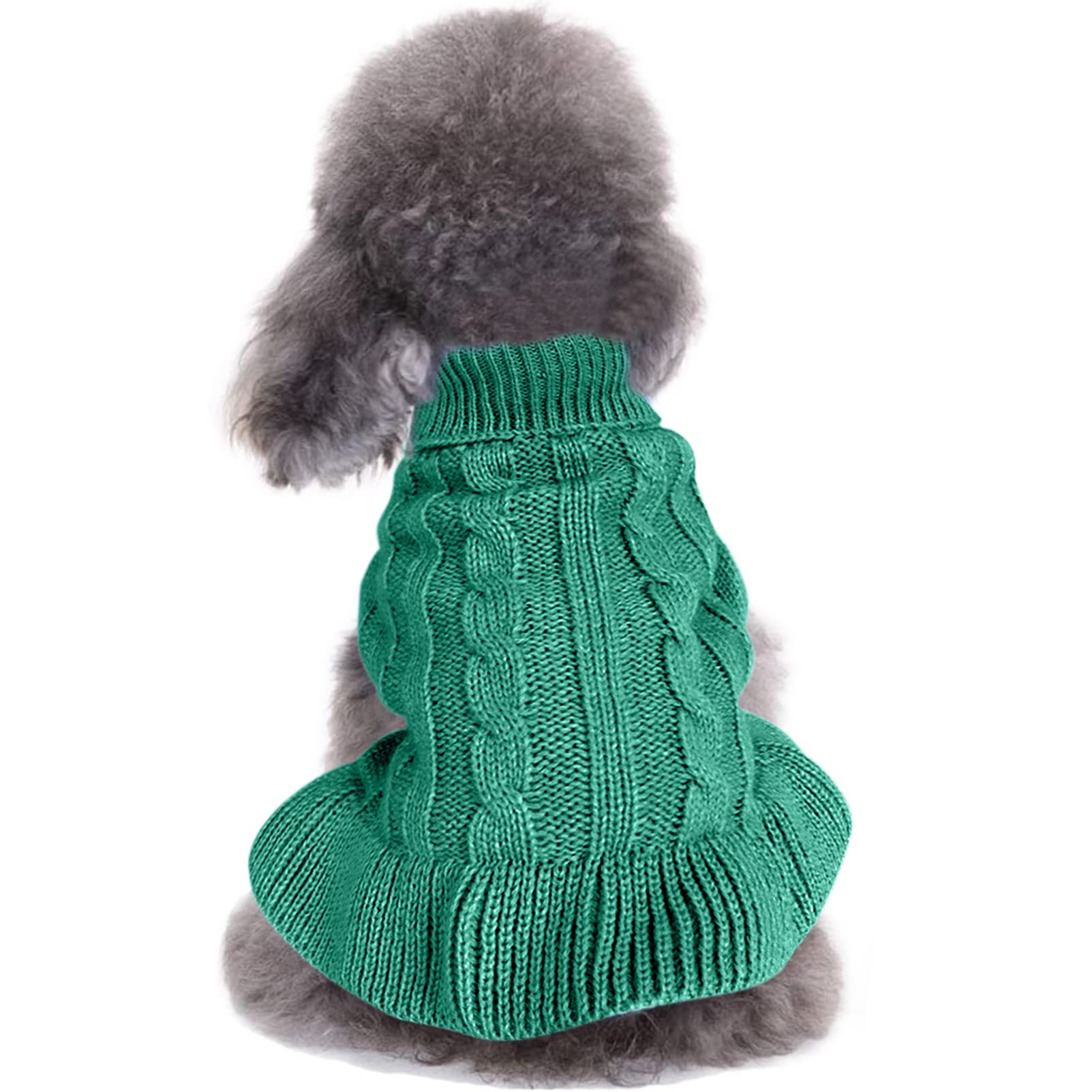 Chborchicen Small Dog Sweaters Knitted Pet Cat Warm Dog Sweatshirt Winter Clothes Kitten Puppy Sweater (Xxs, Dress-Green)