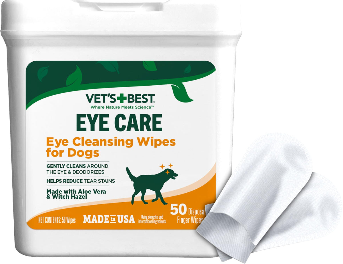 Vet’S Best Eye Cleansing Wipes For Dogs, Aloe Vera & Witch Hazel, 50 Ct