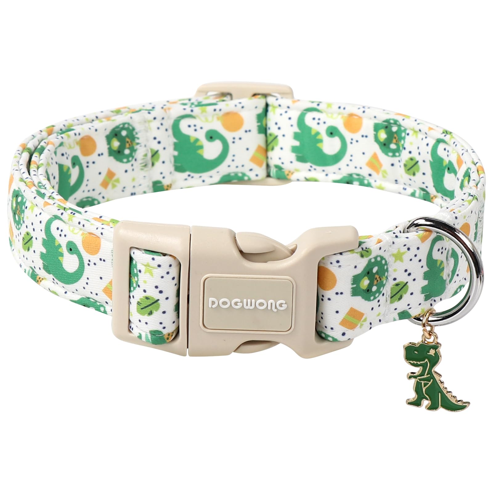 Dogwong Dinosaur Dog Collar- Cute Summer Dog Collars Adjustable Designer Puppy Dinosaur Dog Collar For Boy Male Small Medium Lar