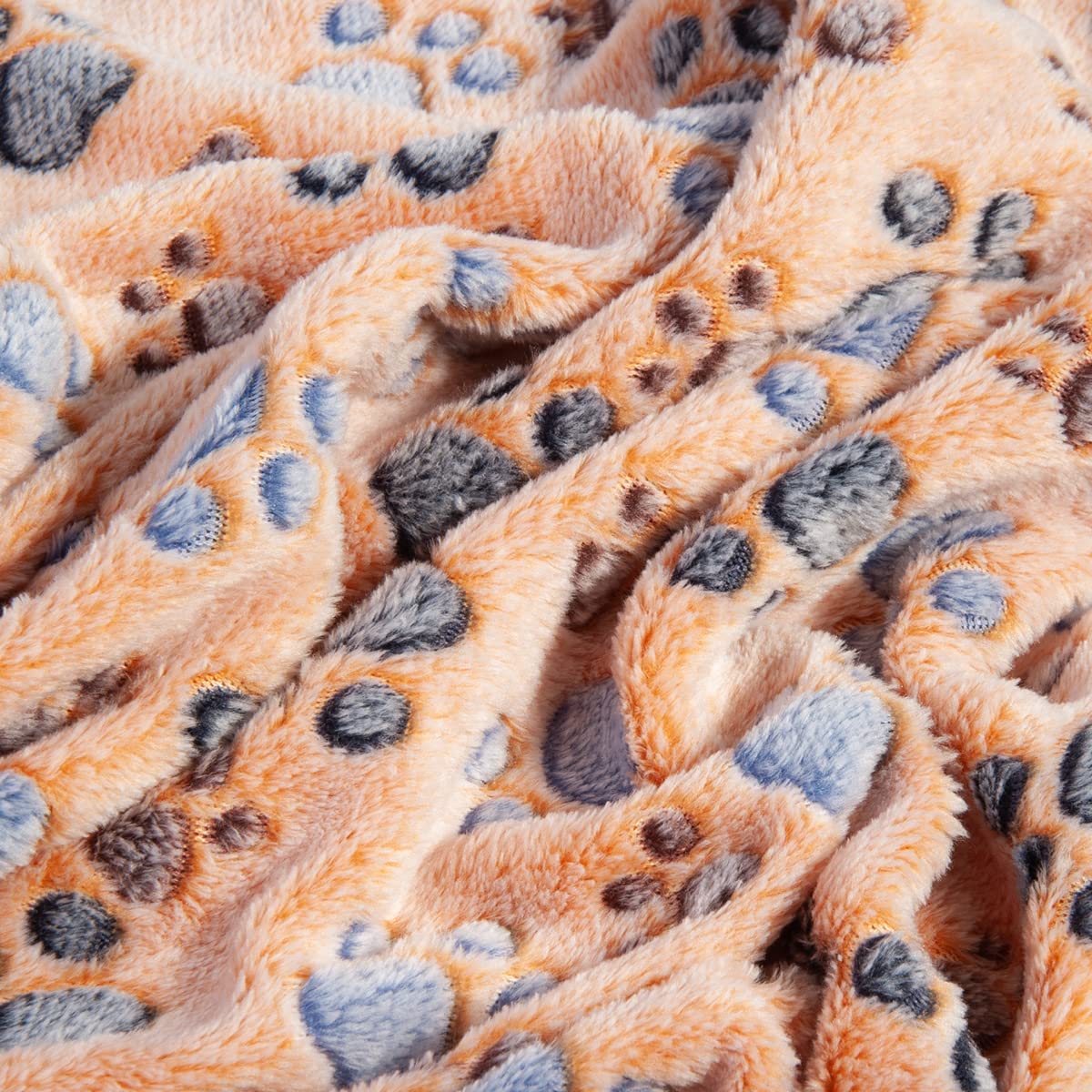 Pet Soft Dog Blankets Medium - Fluffy Cats Dogs Blankets Medium Dogs, Cute Paw Print Pet Throw Puppy Blankets Fleece
