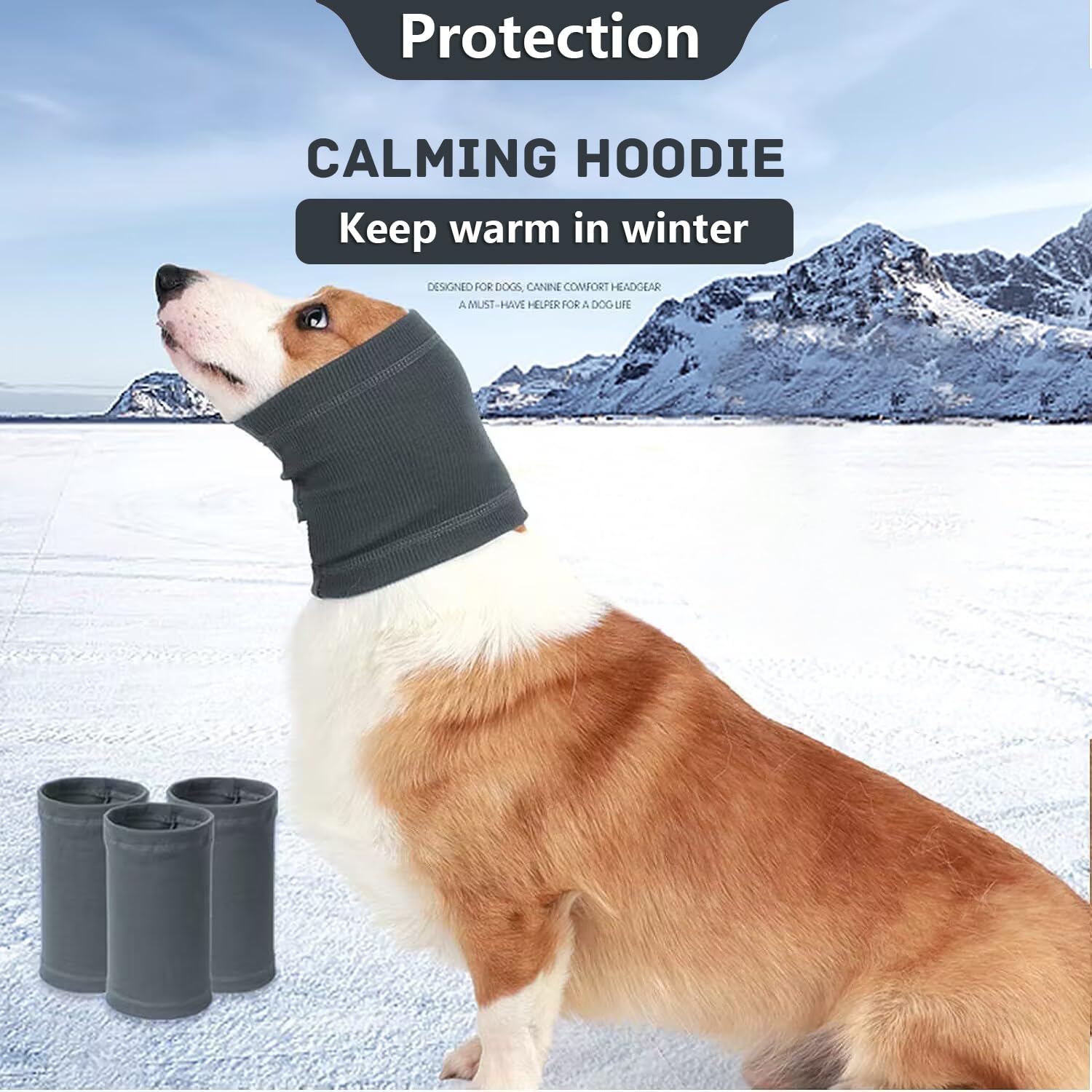 Nanaki Dog Calming Hoodie Quiet Head Cover Sleeves - Ear Covers Hood For Noise Bath, The Grooming And Force Drying Head Protecti