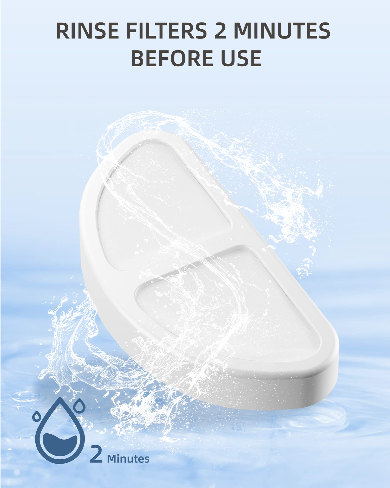 Pet Marvel 3 Pack Cat Water Fountain Filters, Replacement Filters For Water Dispenser, Cat Fountain Filter Replacement, Triple F