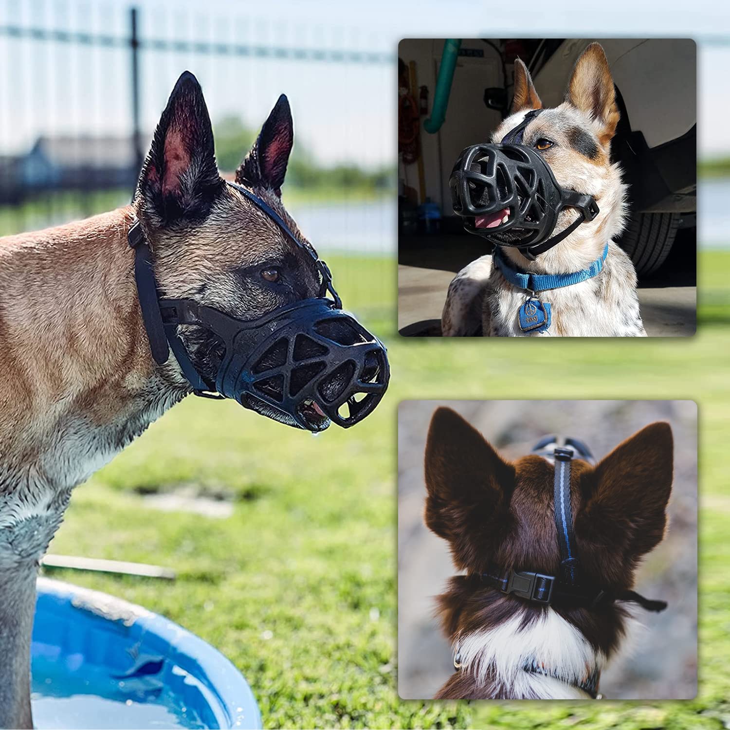 Dog Muzzle, Breathable Basket Muzzles For Small, Medium, Large And X-Large Dogs, Stop Biting, Barking And Chewing, Best For Aggressive Dogs (X-Large, Black)