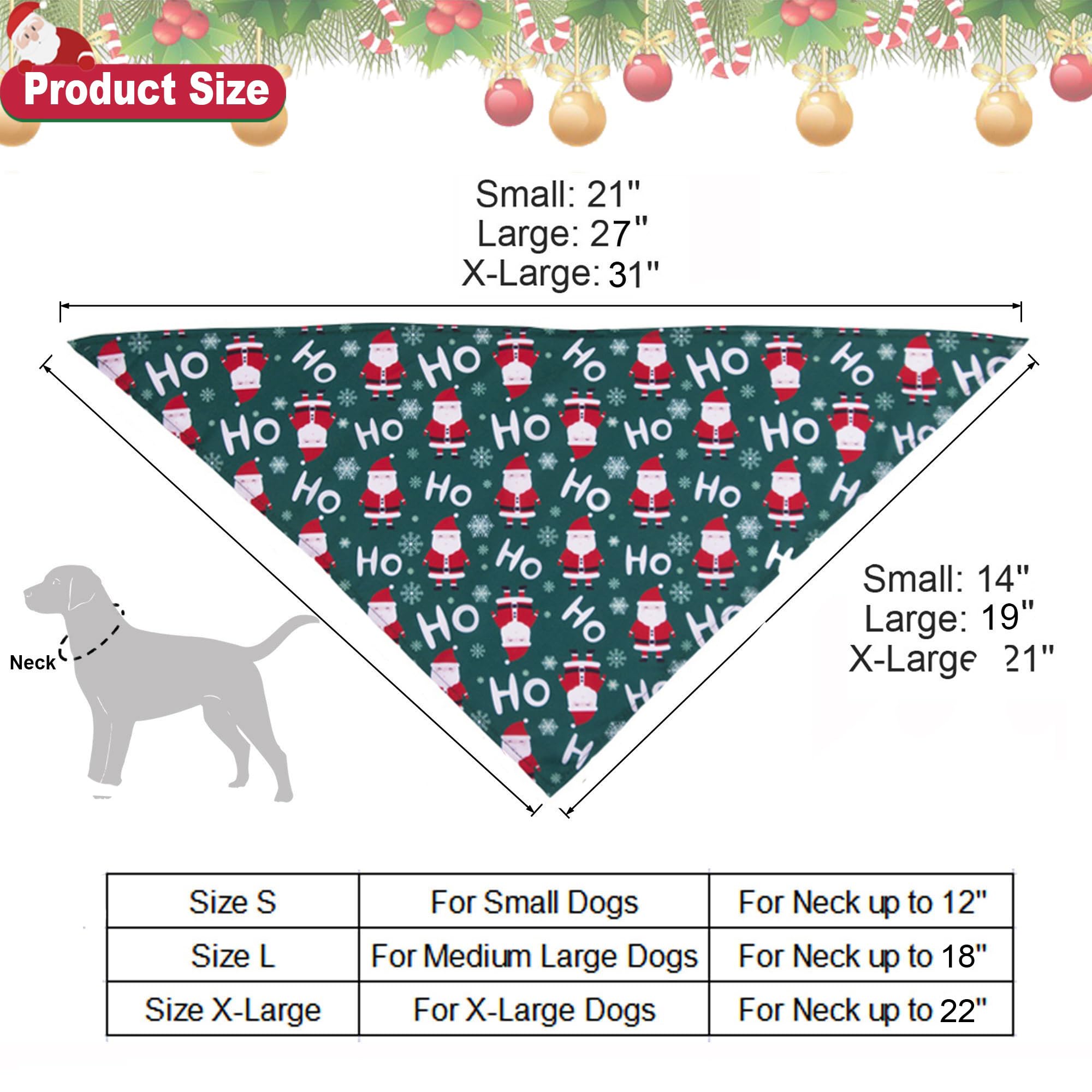 ADOGGYGO 4 Pack Dog Bandana Christmas Pet Scarf Triangle Bibs Kerchief Set Pet Christmas Costume Accessories Decoration for Medi