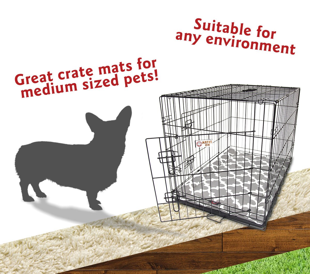 36' Trellis Gray Crate Dog Bed Mat By Majestic Pet Products