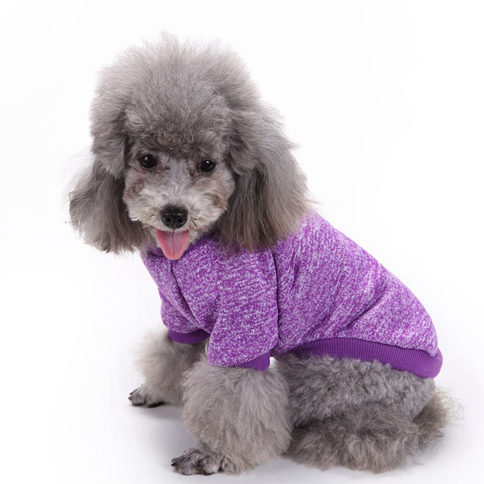 Chborless Pet Dog Sweater Warm Dog Pajamas Soft Cat Sweater Puppy Clothes Small Dogs Sweater Winter Doggie Sweatshirt (Xxs, Purp