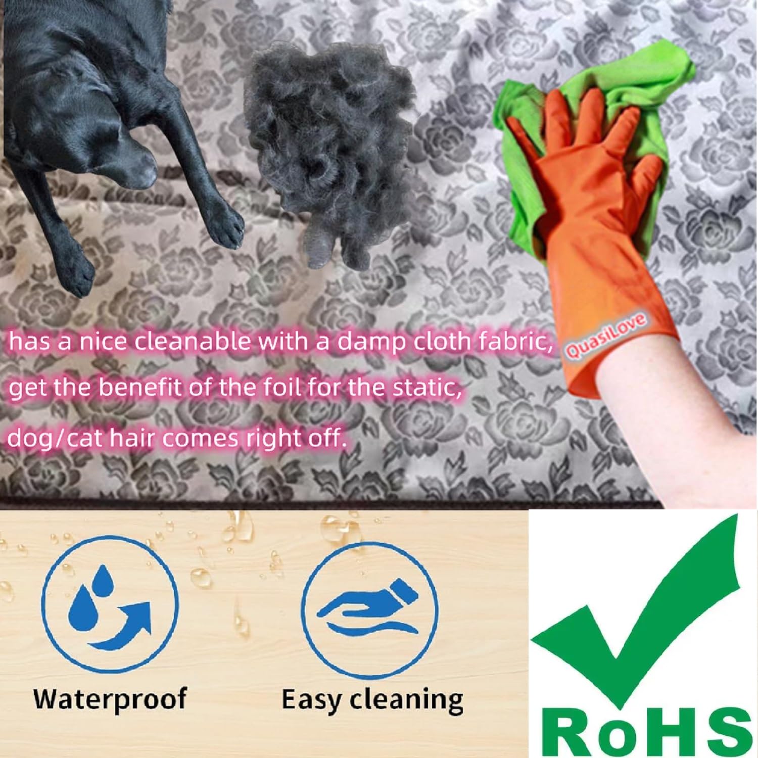 Heated Dog Bed XL Dog Heating Pad Outdoor Indoor House,Continuous High & Low Heater for Small Medium Pet Cat Puppy Puppies Chew