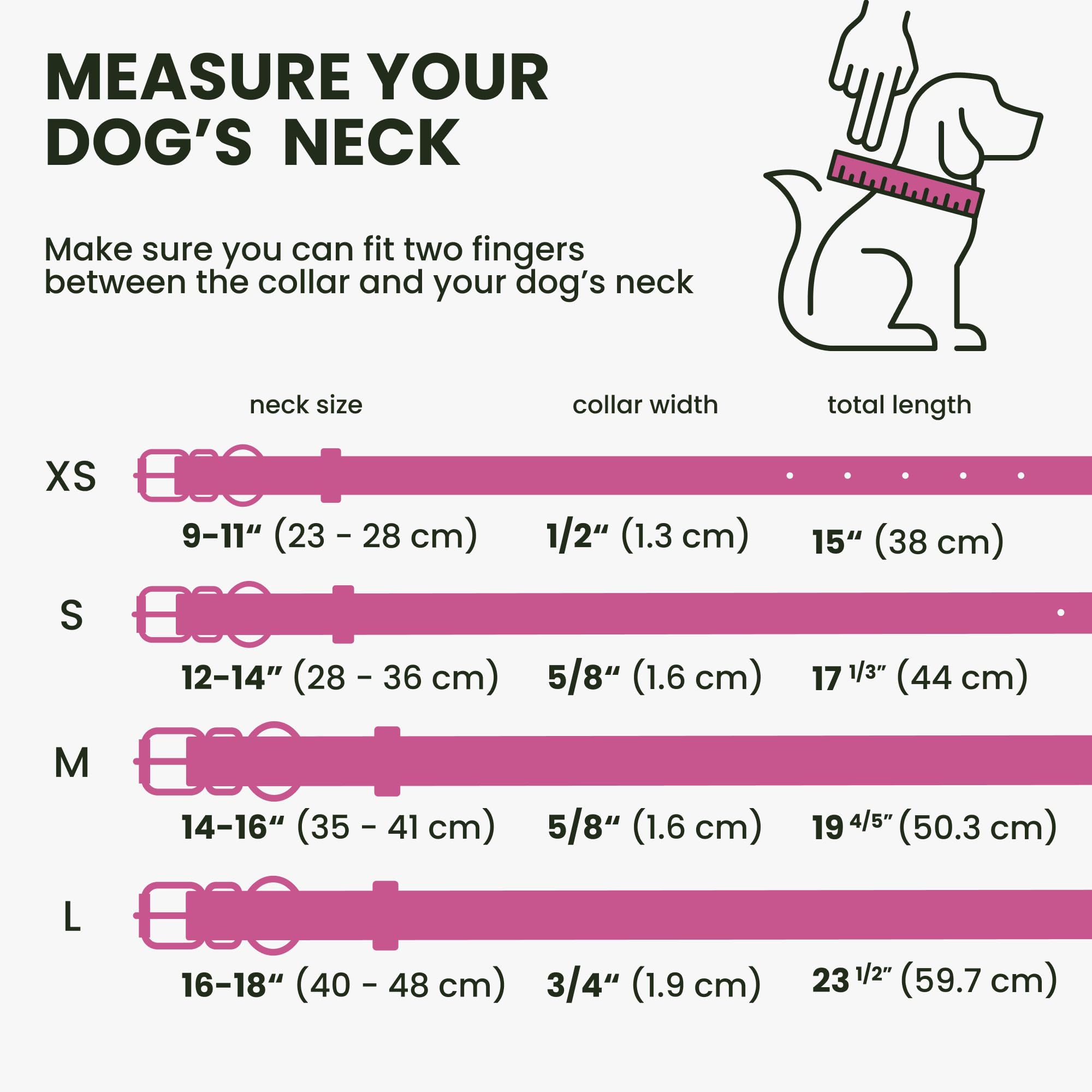 Bronzedog Rolled Leather Dog Collar For Small Medium Large Dogs With Qr Id Tag (L: 16-18 Inch, Hot Pink)