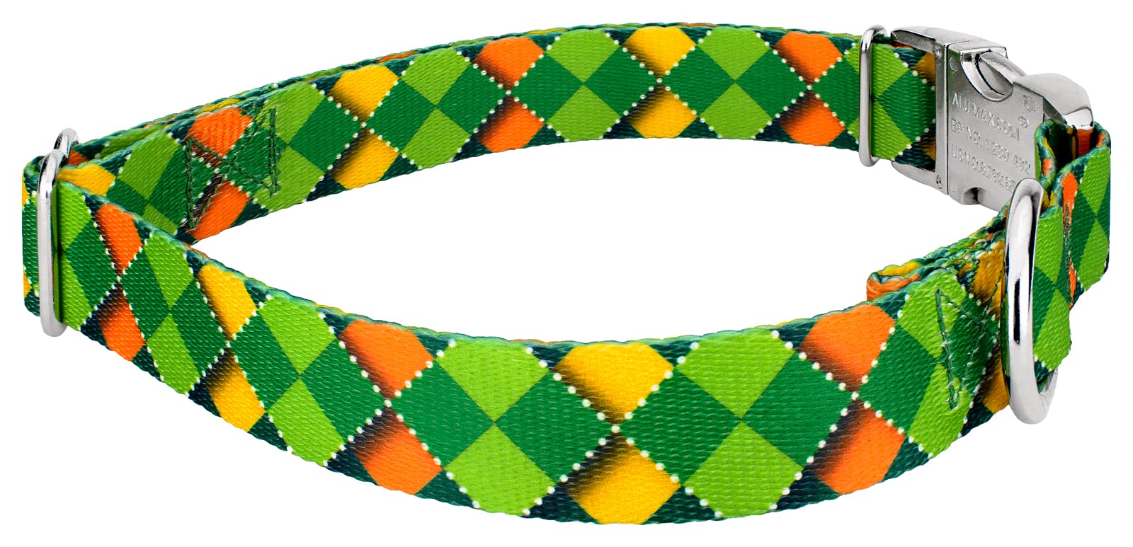 Country Brook Petz - Premium Limerick Argyle Dog Collar And Leash - Irish Pride Collection Featuring Lucky Designs (5/8 Inch, Sm