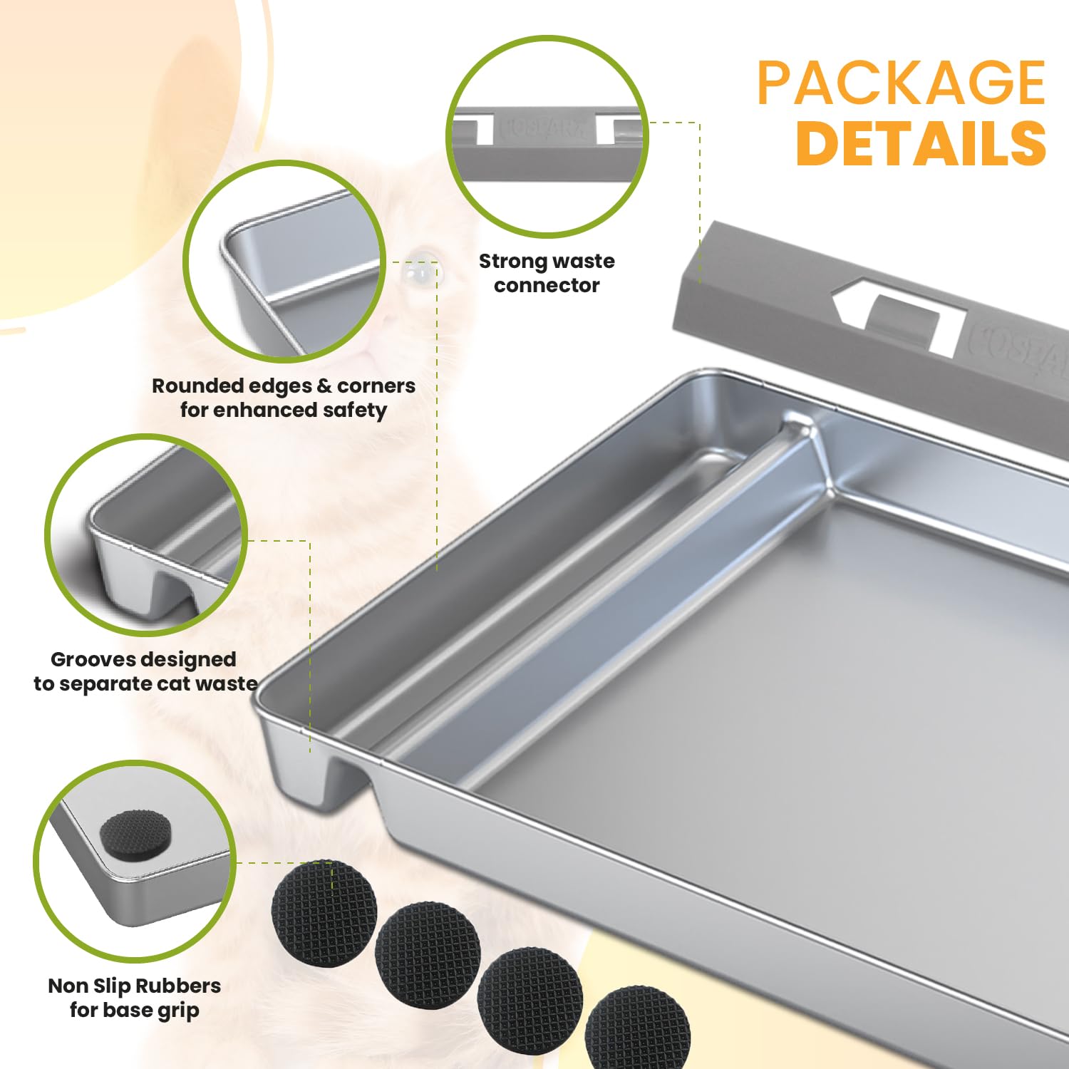 Reusable Litter Tray Compatible With Petsafe-Scoop Free Self-Cleaning Cat Litter Box Upgraded Clip-On Designed Waste Extender, N