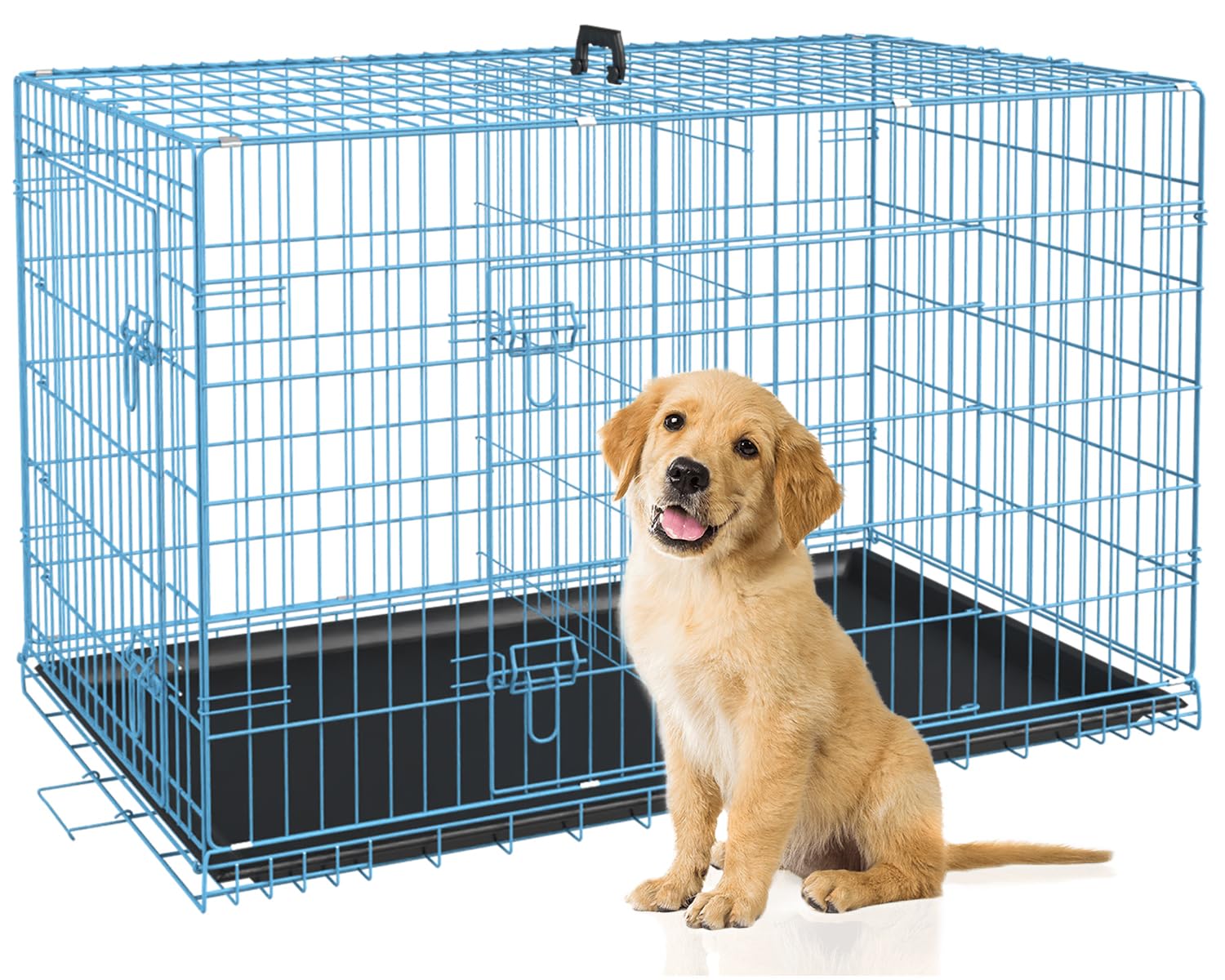 BestPet 30 Inch Dog Crates for Small Dogs Folding Mental Wire Crates Dog Kennels Outdoor and Indoor Pet Dog Cage Crate with Doub