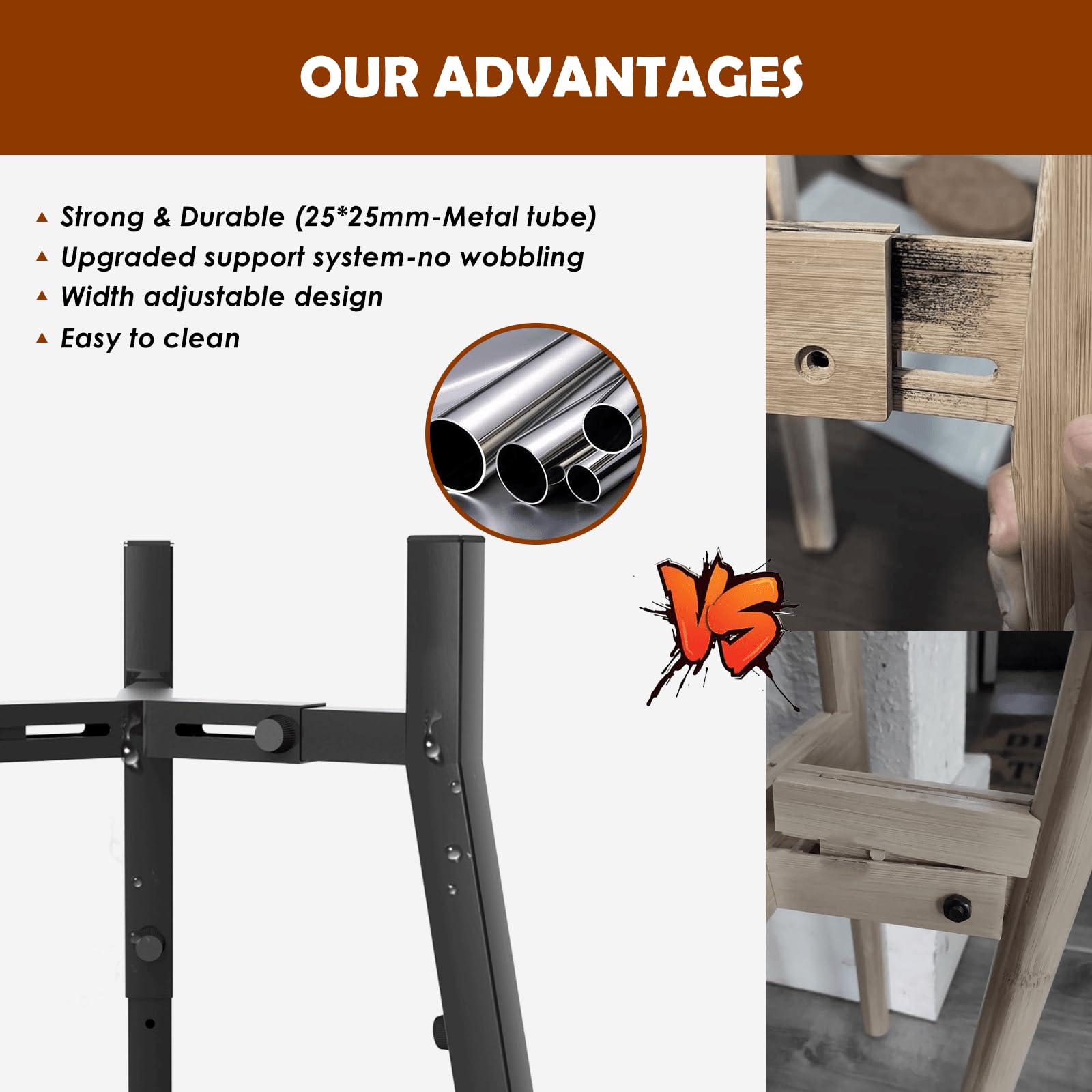 Tidant Adjustable Dog Bowl Stand - Elevated Bowls For Large Dogs, 7-10.7'' Wide, 3 Height Adjustments