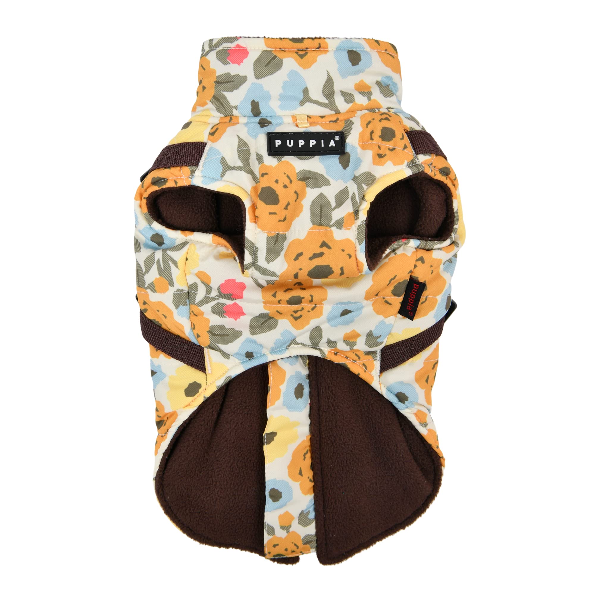 Puppia Alyssa Winter Dog Coat With Integrated Harness No Pull Cold Weather Waterproof Warm Fleece Back Zipper For Small & Medium
