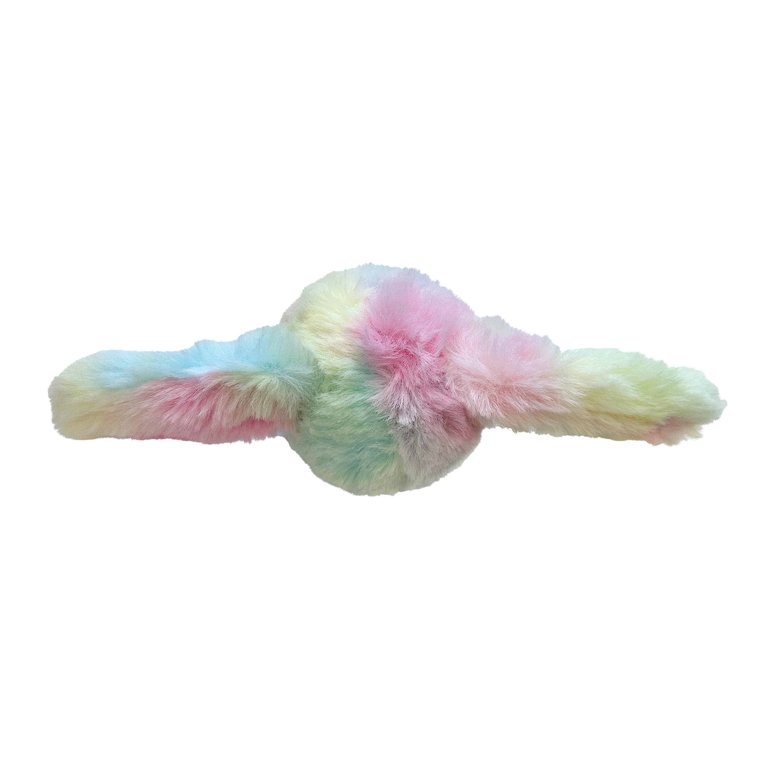 Foufit Foufoubrands Fuzzy Wuzzy 2-In-1 Tie-Dye Spiker Ball Toy For Dogs, Rainbow, Small