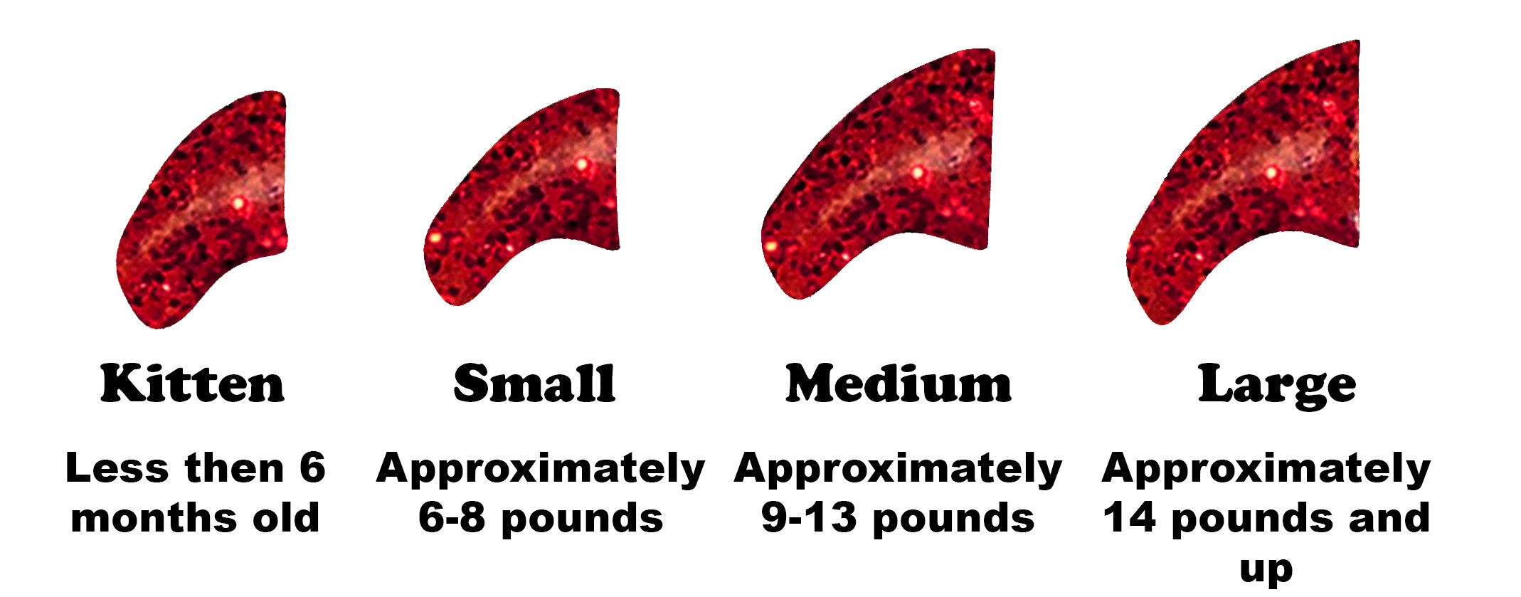 Purrdy Paws 40 Pack Soft Nail Caps For Cat Claws Ruby Red Glitter Medium