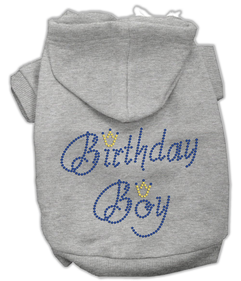 Mirage Pet Products 8-Inch Birthday Boy Hoodies, X-Small, Grey