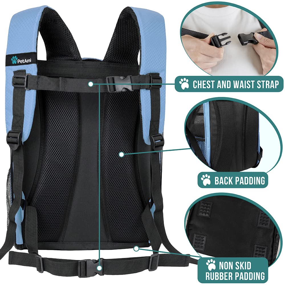 PetAmi Dog Backpack Carrier for Small Large Cat, Pet, Puppy, Ventilated Pet Hiking Backpack Travel Bag, Airline Approved Cat Bac