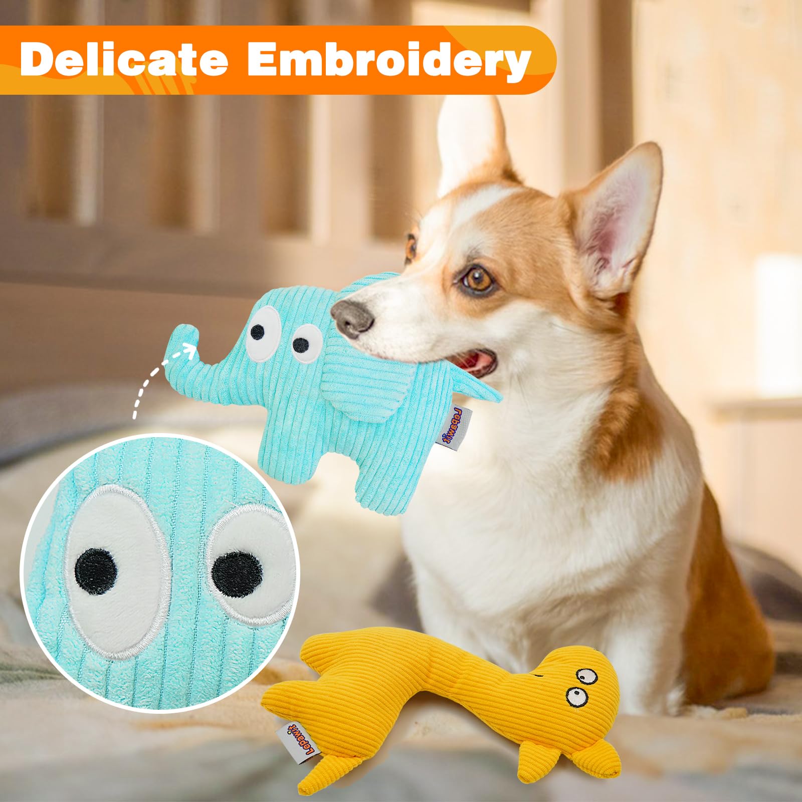Lepawit Squeaky Dog Toys, Cute Plush Toy For Dogs Indoor Play, Interactive Dog Toys With Non-Shedding Material For Small And Med