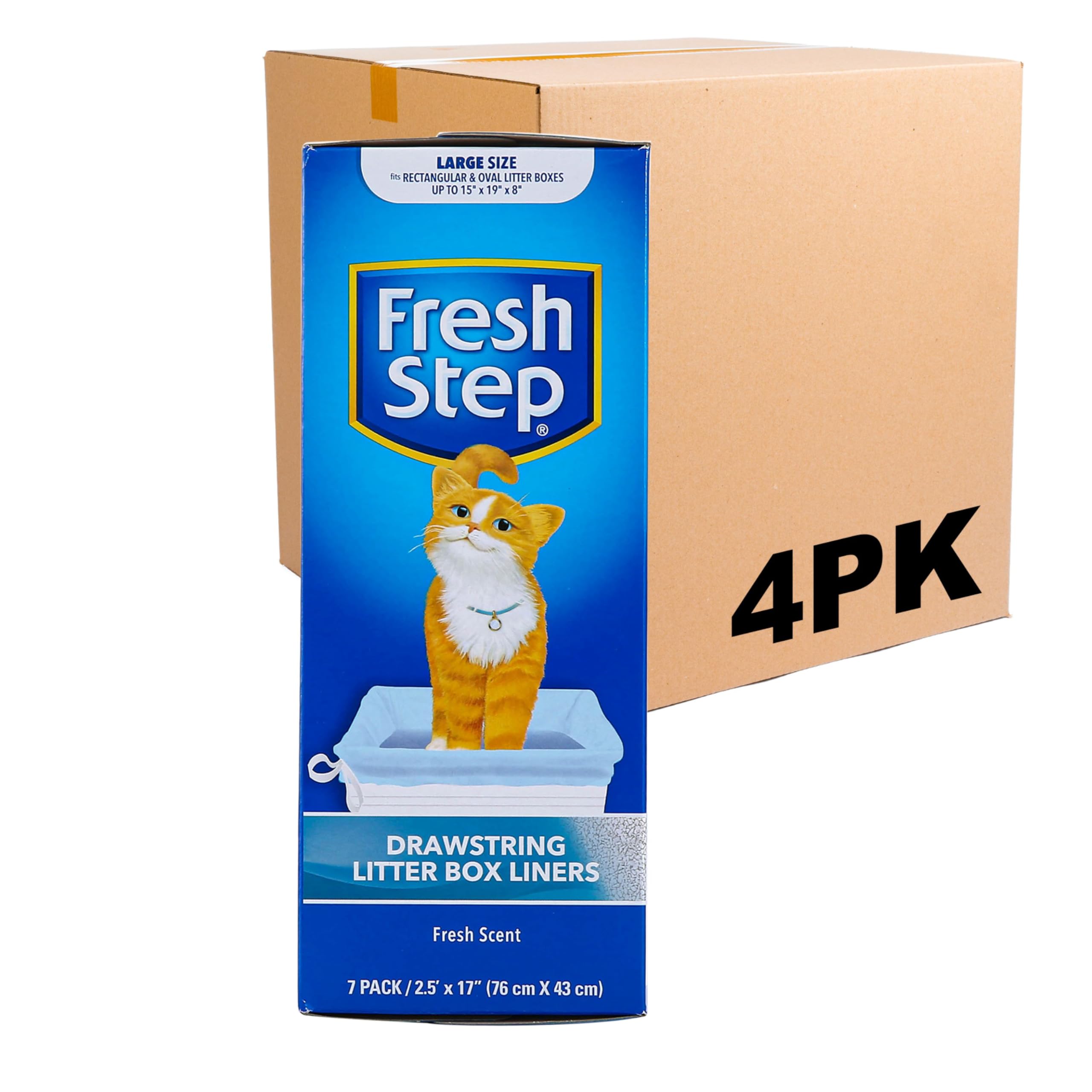 Fresh Step Drawstring Large Litter Box Liners | Heavy Duty Liners For Cat Litter Box | Scented & Unscented Available | Quick & E