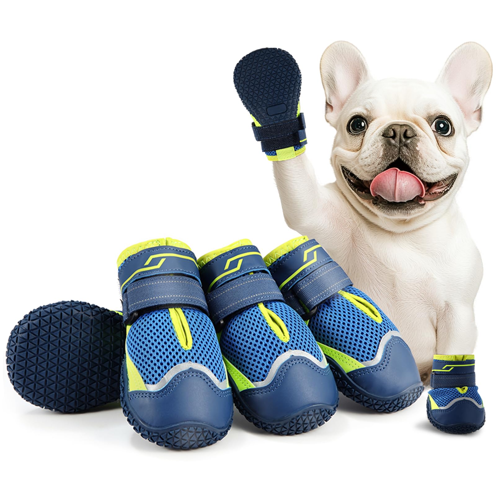 Aokown Dog Shoes For Small Dogs, Anti-Slip Dog Boots For Winter Snow, Hot Pavement, Dog Booties & Paw Protectors For Hardwood Fl