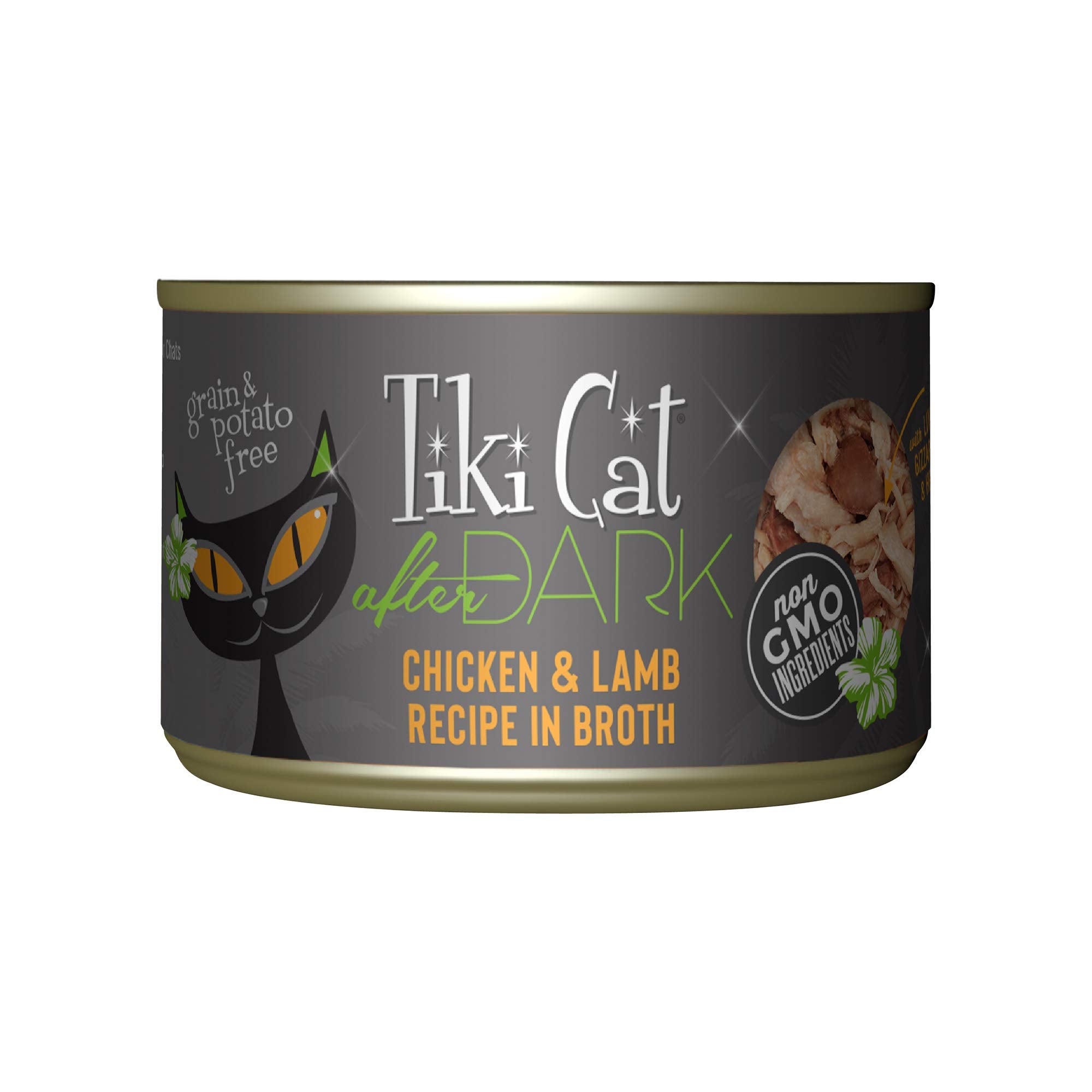 Tiki Cat After Dark, Chicken & Lamb, High-Protein and 100% Non-GMO Ingredients, Wet Cat Food for Adult Cats, 5.5 oz. Cans (Pack 
