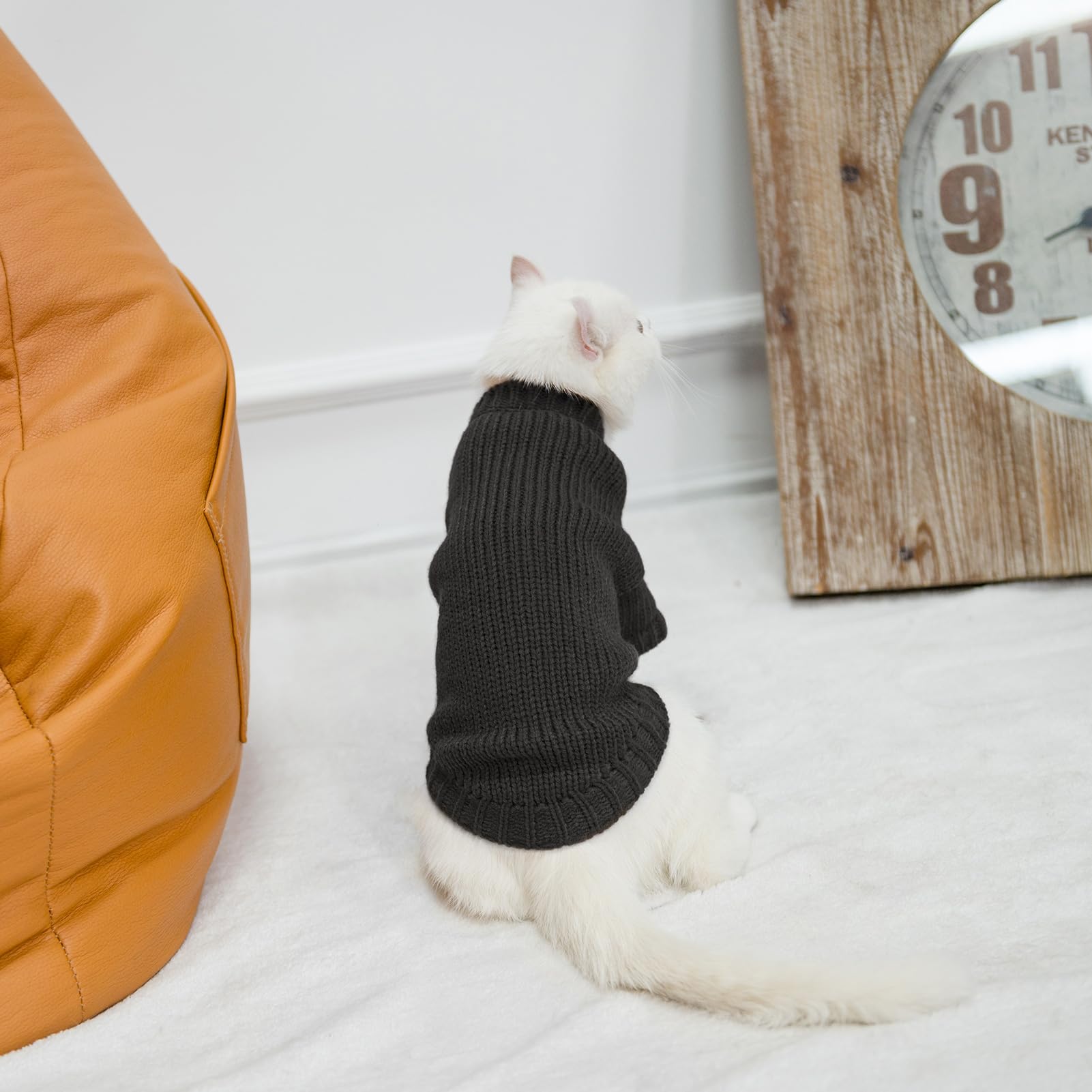 Expawlorer Cat Sweater For Cold Weather - Stylish Knitted Sweatshirt With Sleeves, Winter Kitten Clothes For All Different Cats