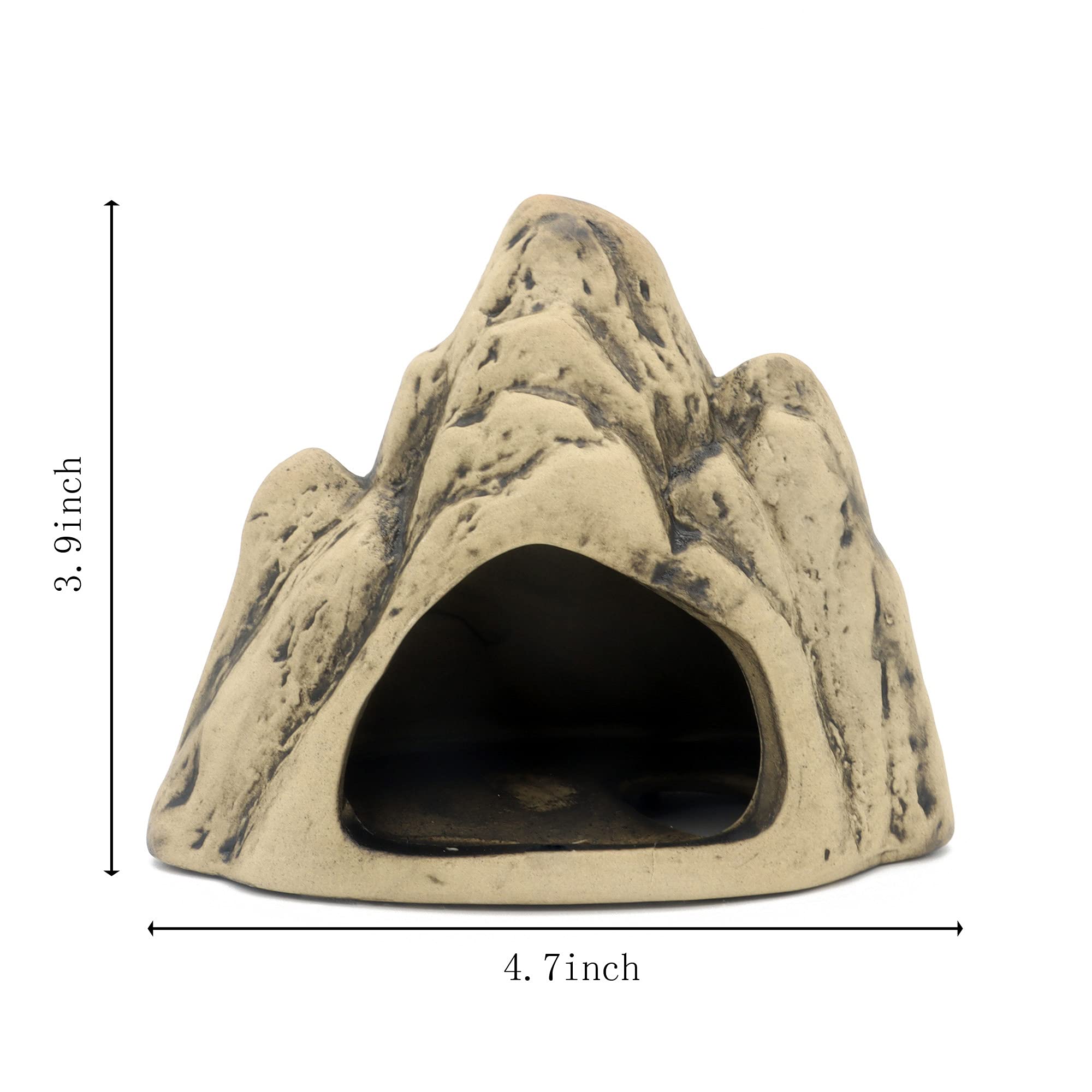 Alegi Aquarium Ceramic Decoration Mountain, Cave Rock For Cichlids, Betta Fish Tank (Mountain)