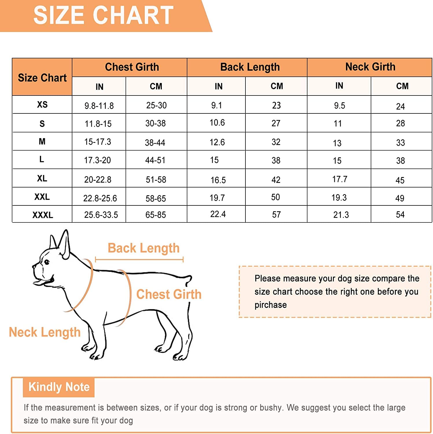 Asenku Windproof Dog Winter Coat Waterproof Dog Jacket Warm Dog Vest Cold Weather Pet Apparel With 2 Layers Fleece Lined For Small Medium Large Dogs (Orange, 3Xl)