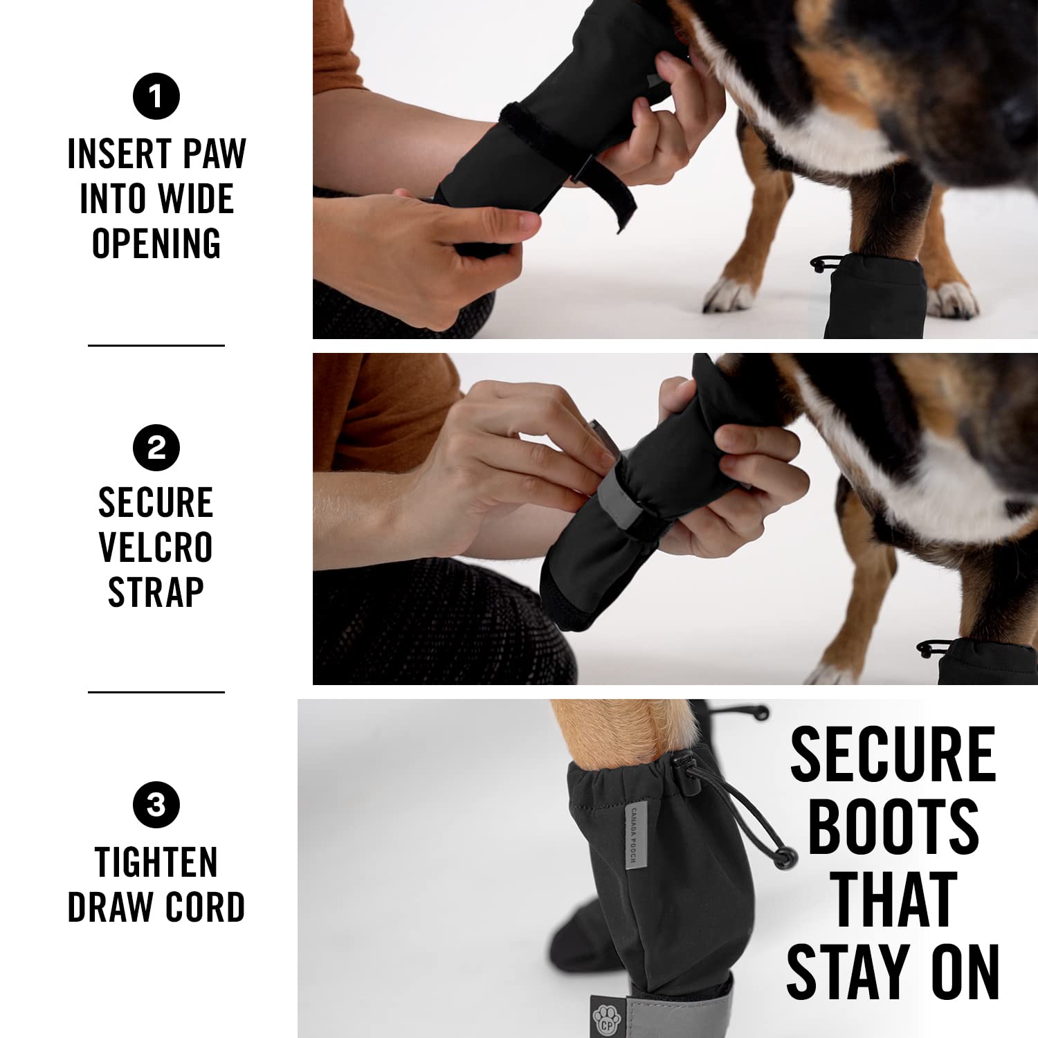 Canada Pooch Dog Winter Boots - Paw Protection, Anti-Slip Dog Shoes with Reflective hook and loop Strap, Easy On for Small Mediu