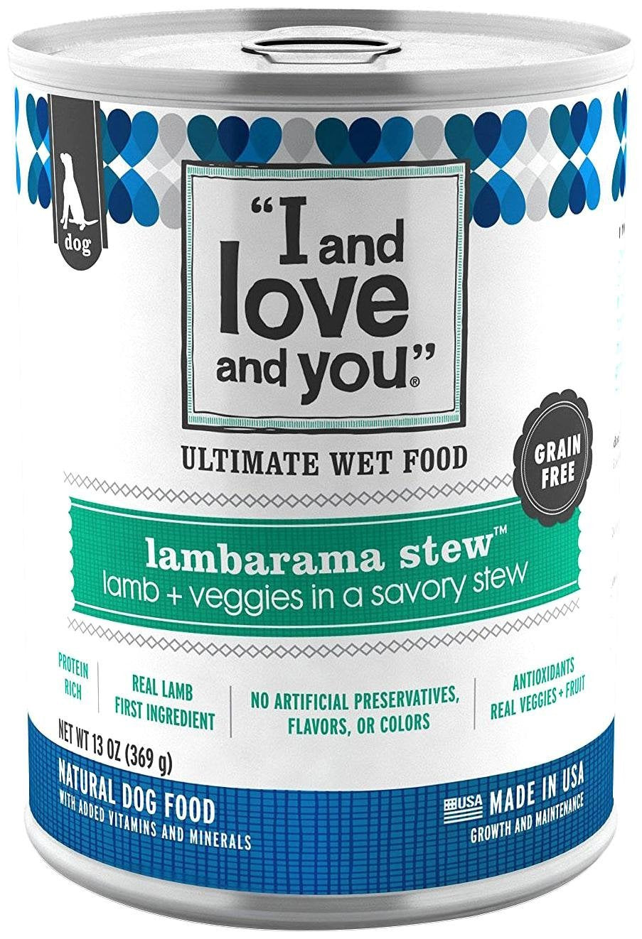I And Love And You Wet Dog Food - Lambarama Stew - Lamb Recipe, Grain Free, Filler Free 13Oz Can, 12Pk