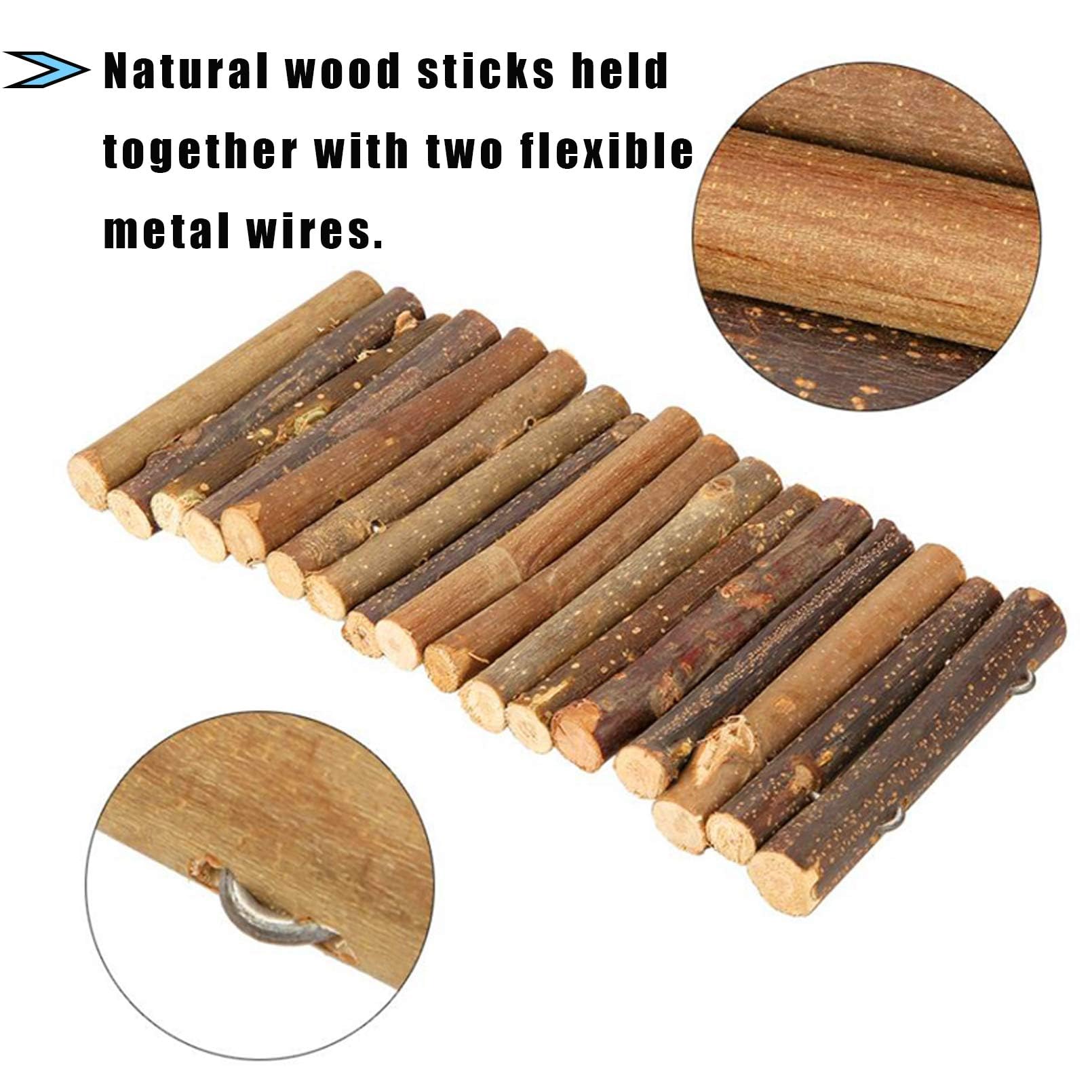 Hamiledyi 4Pcs Hamster Bridge Wooden Bridge Toy Rat Ladder Natural Wooden Hideout Tunnel Ladder Hamster Cage Accessories Chew To