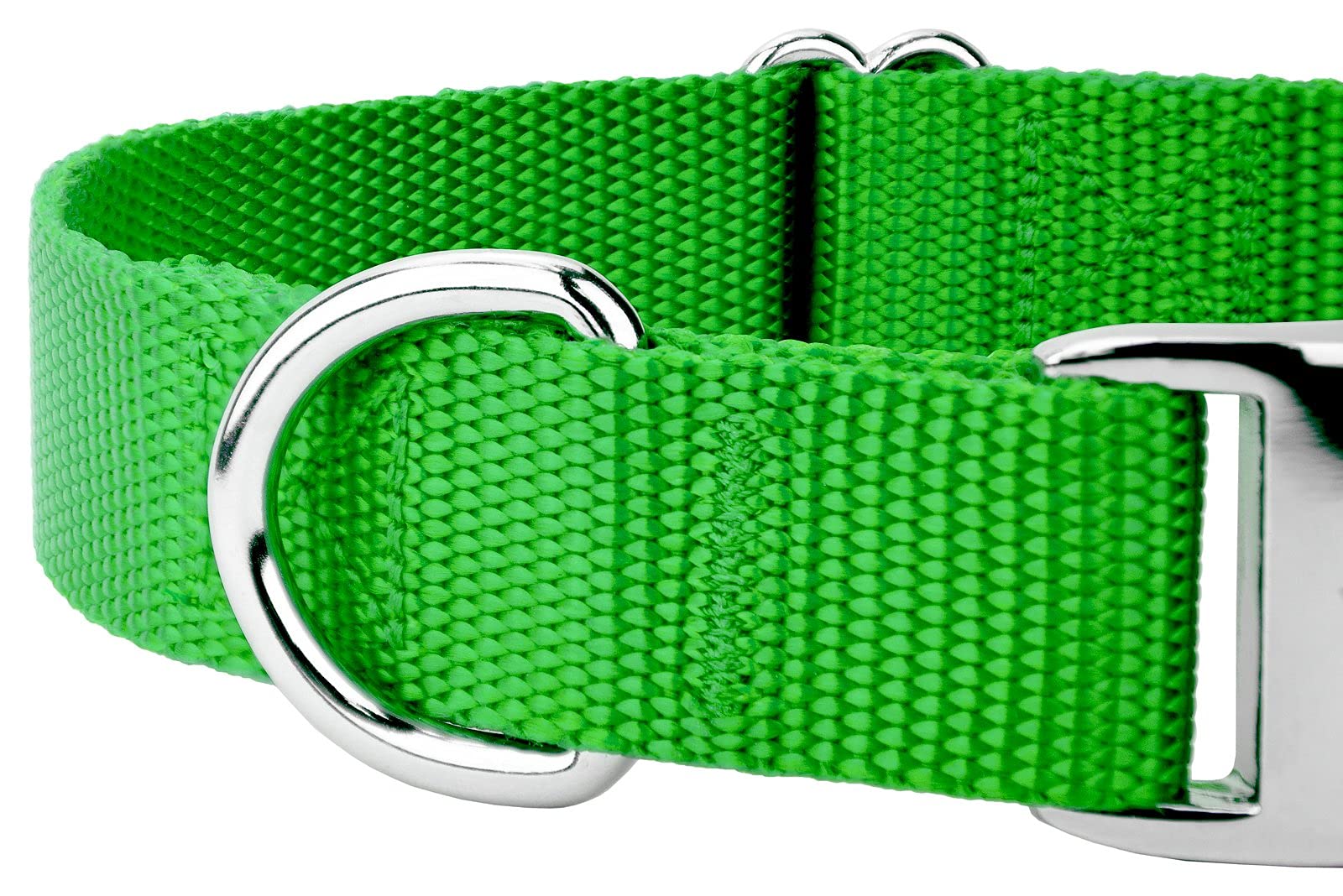 Country Brook Design - Vibrant 30+ Color Selection - Premium Nylon Dog Collar With Metal Buckle (Extra Large, 1 Inch, Hot Lime Green)