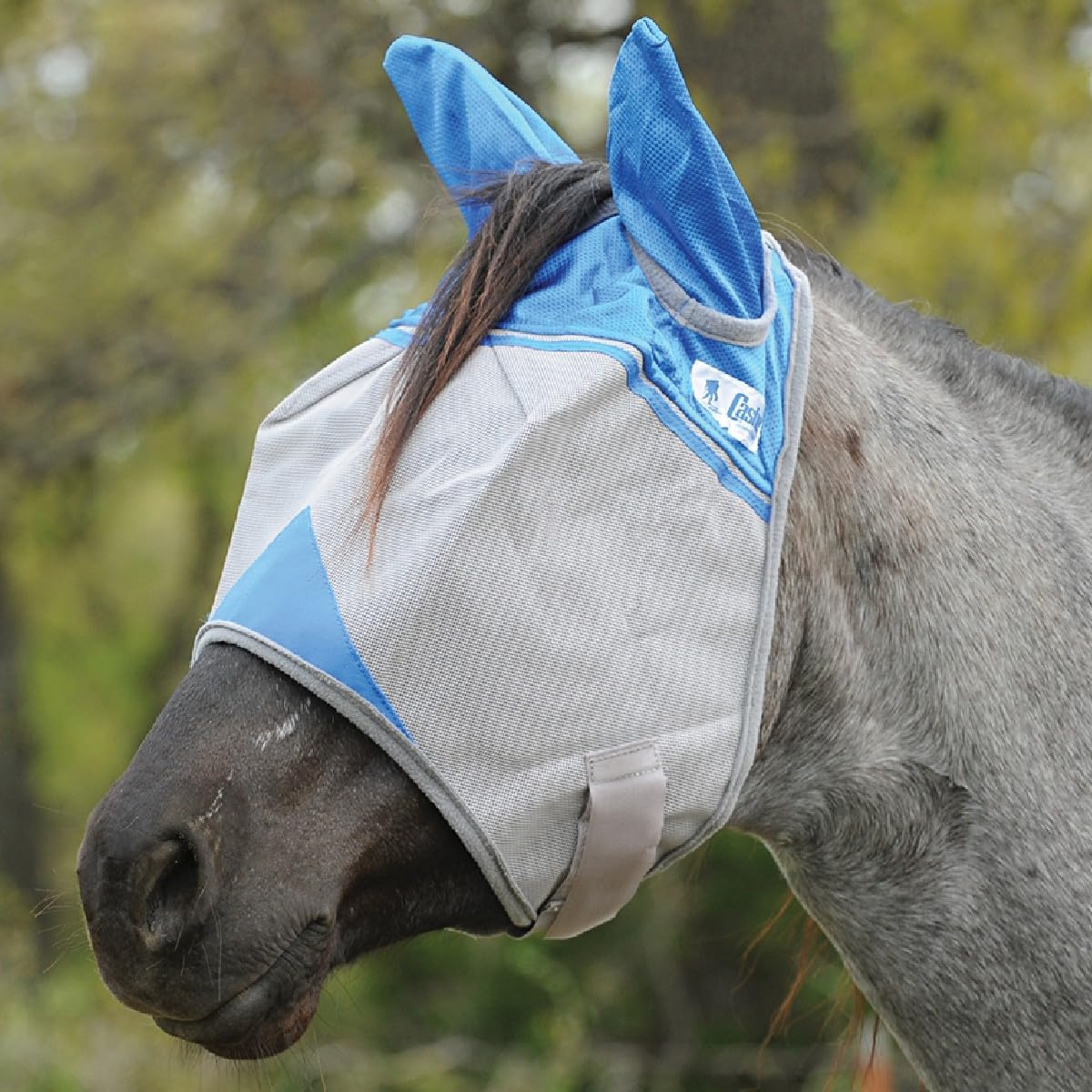 Cashel Crusader Fly Mask for Charity, Standard with Ears (Blue, Warmblood)